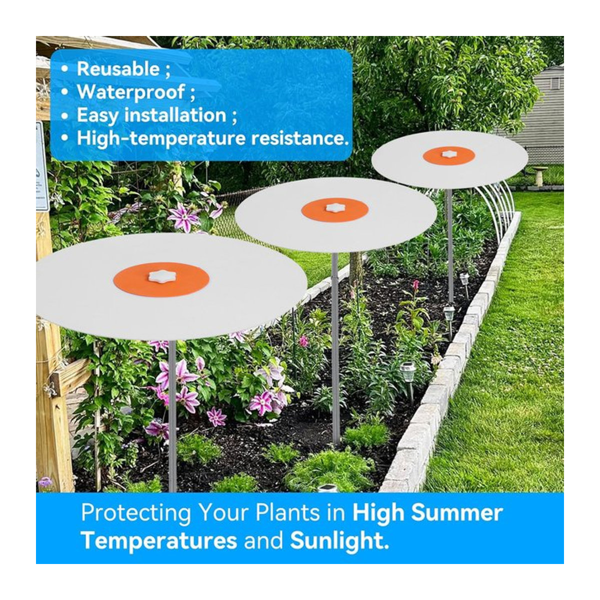TOPINCN Pflanzenschutz-Abdeckung aus Kunststoff als regenfestem und winddichtem Pflanzensonnenschutz für deinen Sommergarten - Bild 1