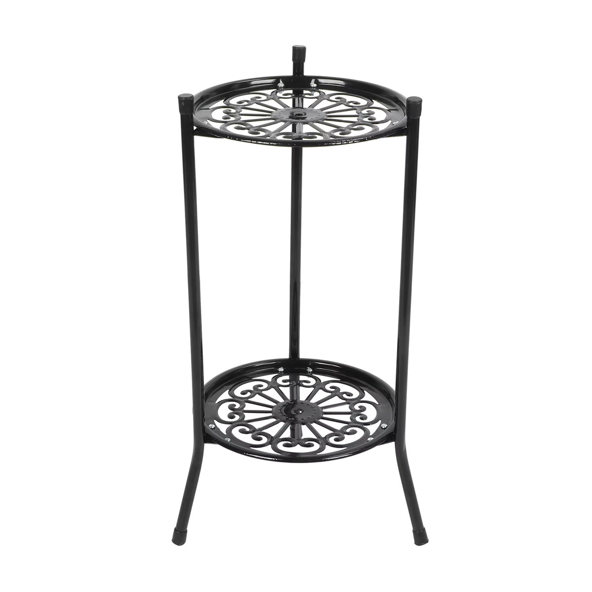 TOPINCN Pflanzenständer aus Metall mit 2 Ebenen als Blumentopf Halter und Display Regal für Garten Balkon und Innenräume in Weiß oder Schwarz - Bild 4