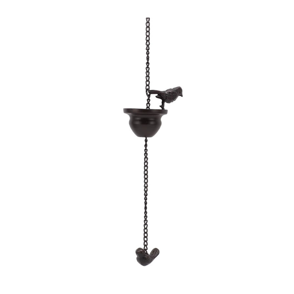 TOPINCN Regenkette im Retro-Design mit Vogel-Motiv für die Dachrinne, dekorative Regenwasser-Umlenkungskette für den Außenbereich, Schwarz, Länge: 240 cm - Bild 3