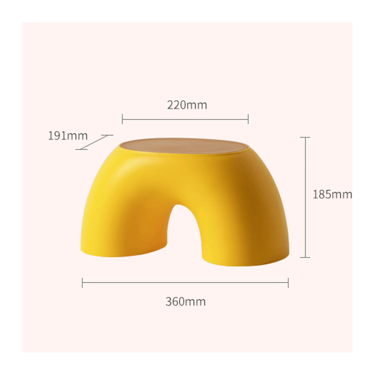 TOPINCN Sitzhocker für Kinder aus Kunststoff in Gelb, rutschfester und stabiler Schuhwechselhocker, B/T/H: 19,1 x 35,9 x 18,5 cm - Bild 5