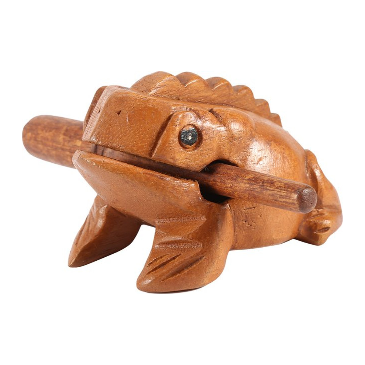 TOPINCN Traditioneller Holzfrosch aus Thailand als Feng Shui Dekoration in Braun - Bild 1
