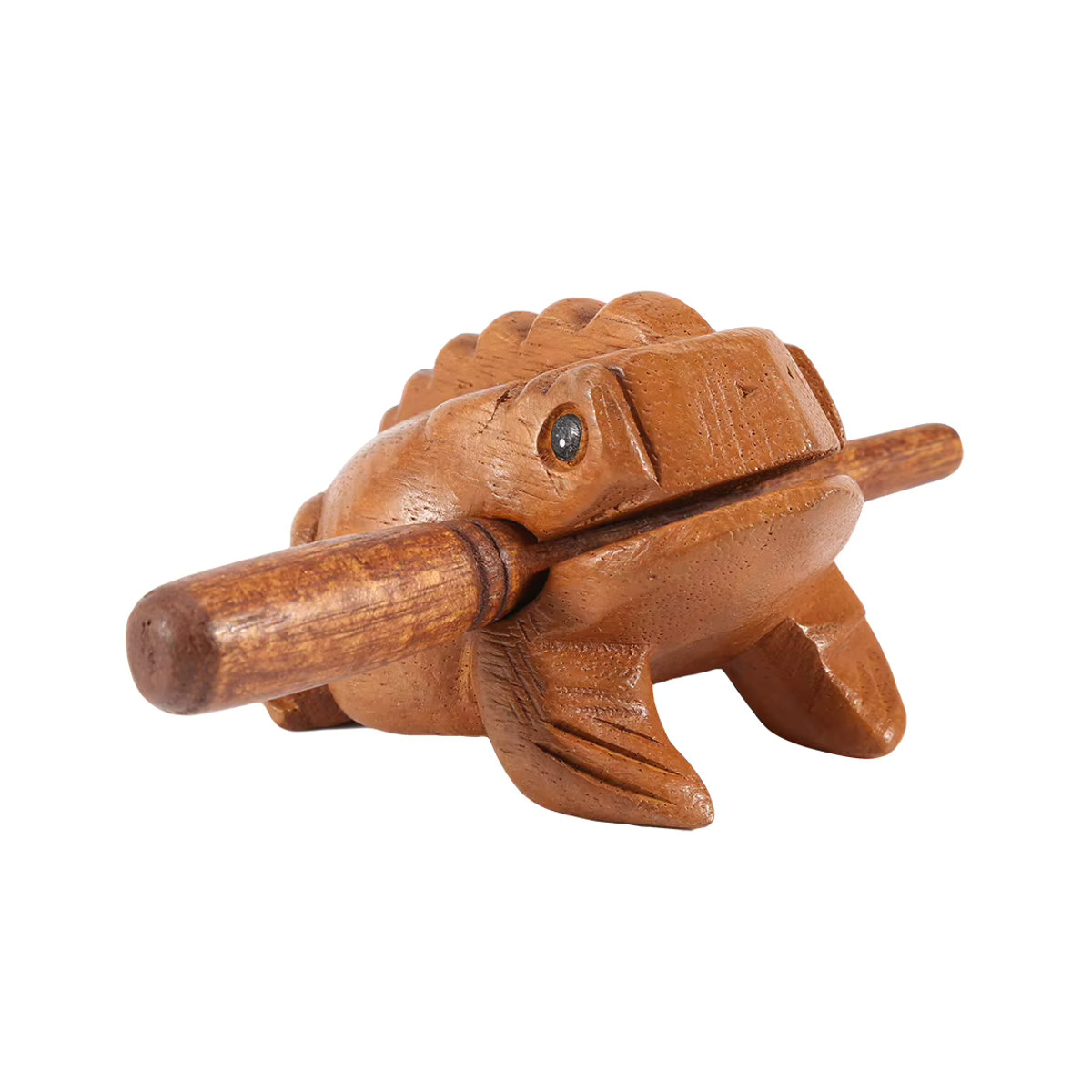 TOPINCN Traditioneller Holzfrosch aus Thailand als Feng Shui Dekoration in Braun - Bild 2