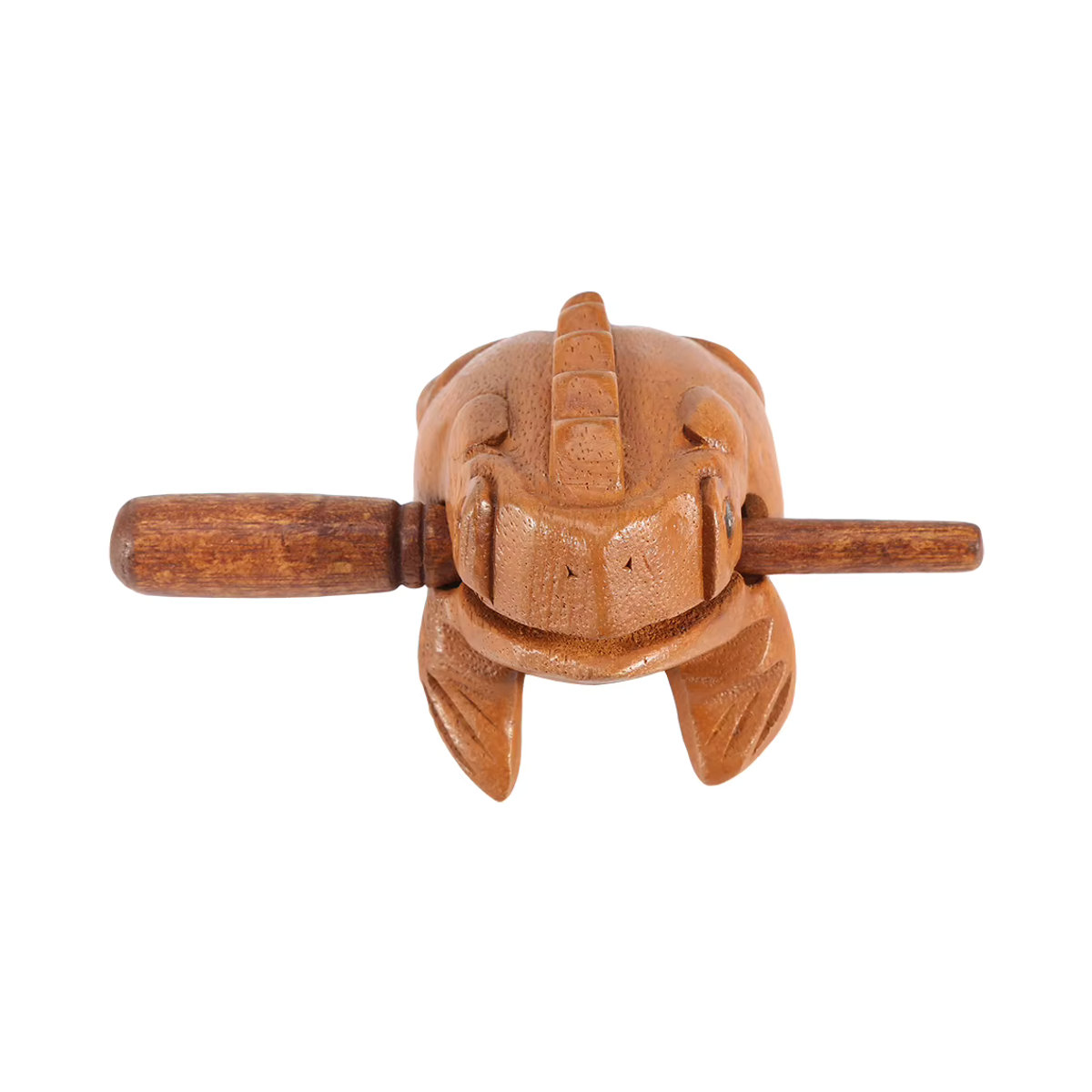 TOPINCN Traditioneller Holzfrosch aus Thailand als Feng Shui Dekoration in Braun - Bild 3