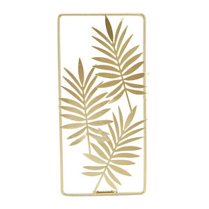 TOPINCN Wanddekoration Blatt aus Metall in Gold, Skandinavischer Stil, B: 29,5 cm