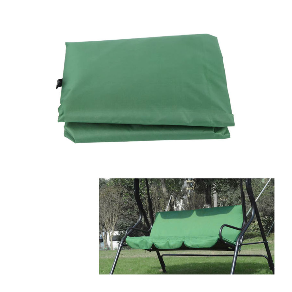 TOPINCN Wasserdichter Hängender Sitzbezug für Outdoor-Schaukel, Rechteckig, Grün, B/T/H: 150 x 50 x 10 cm - Bild 2