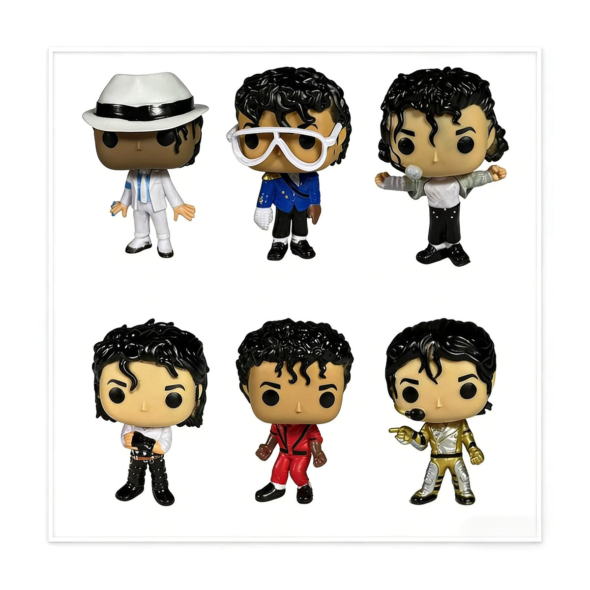 TOPTOY Michael Jackson Klassische Tanzfigur aus Kunststoff, Mehrfarbig, 6er Set Vinyl-Modellfiguren für Sammler - Bild 1