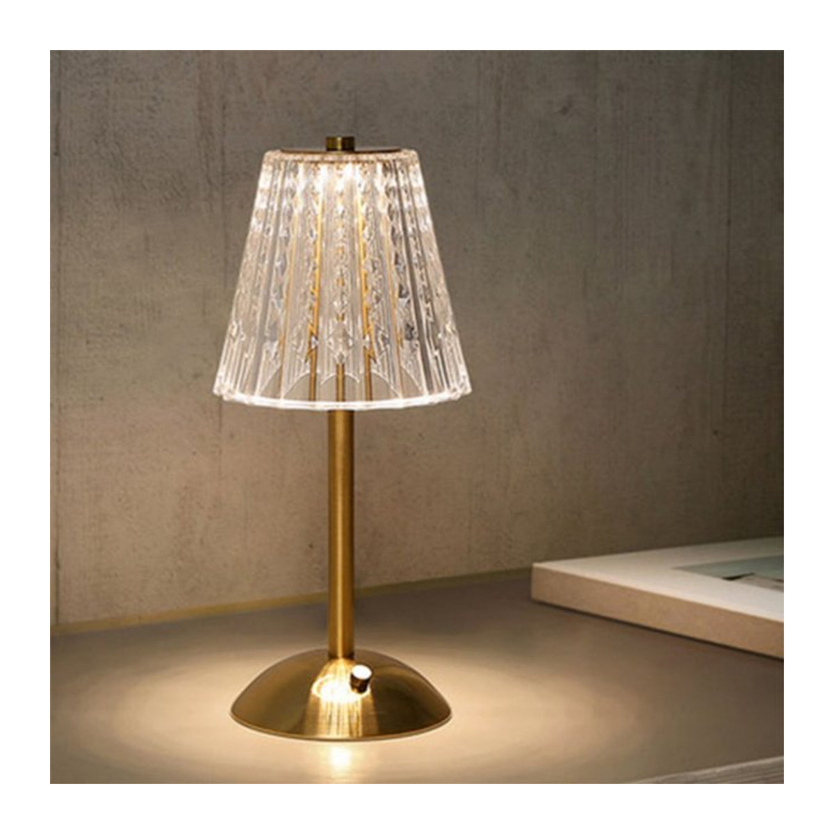 Topwinson Kristall Retro Tischlampe mit dimmbarer LED für Schlafzimmer und Nachttisch - Bild 1
