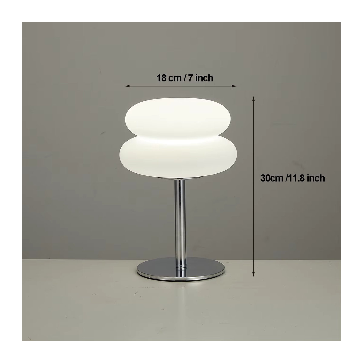 Topwinson LED Pilz Tischlampe in Weiß für Schlafzimmer und Wohnzimmer mit USB-Anschluss - Bild 3