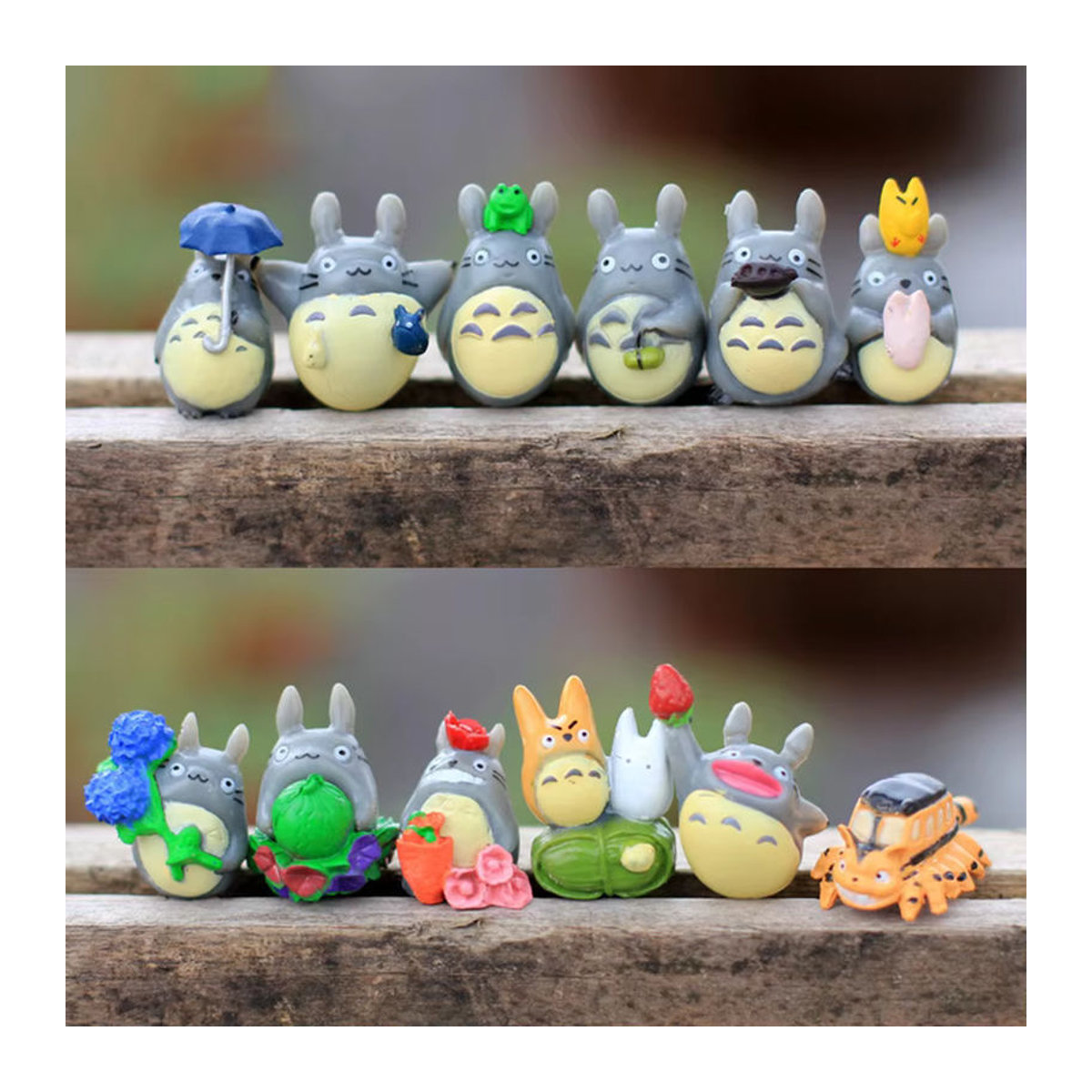 Totoro Anime Figur aus Kunststoff als bunte Mini Statue für Garten, Aquarium oder Zimmer Dekoration - Bild 2