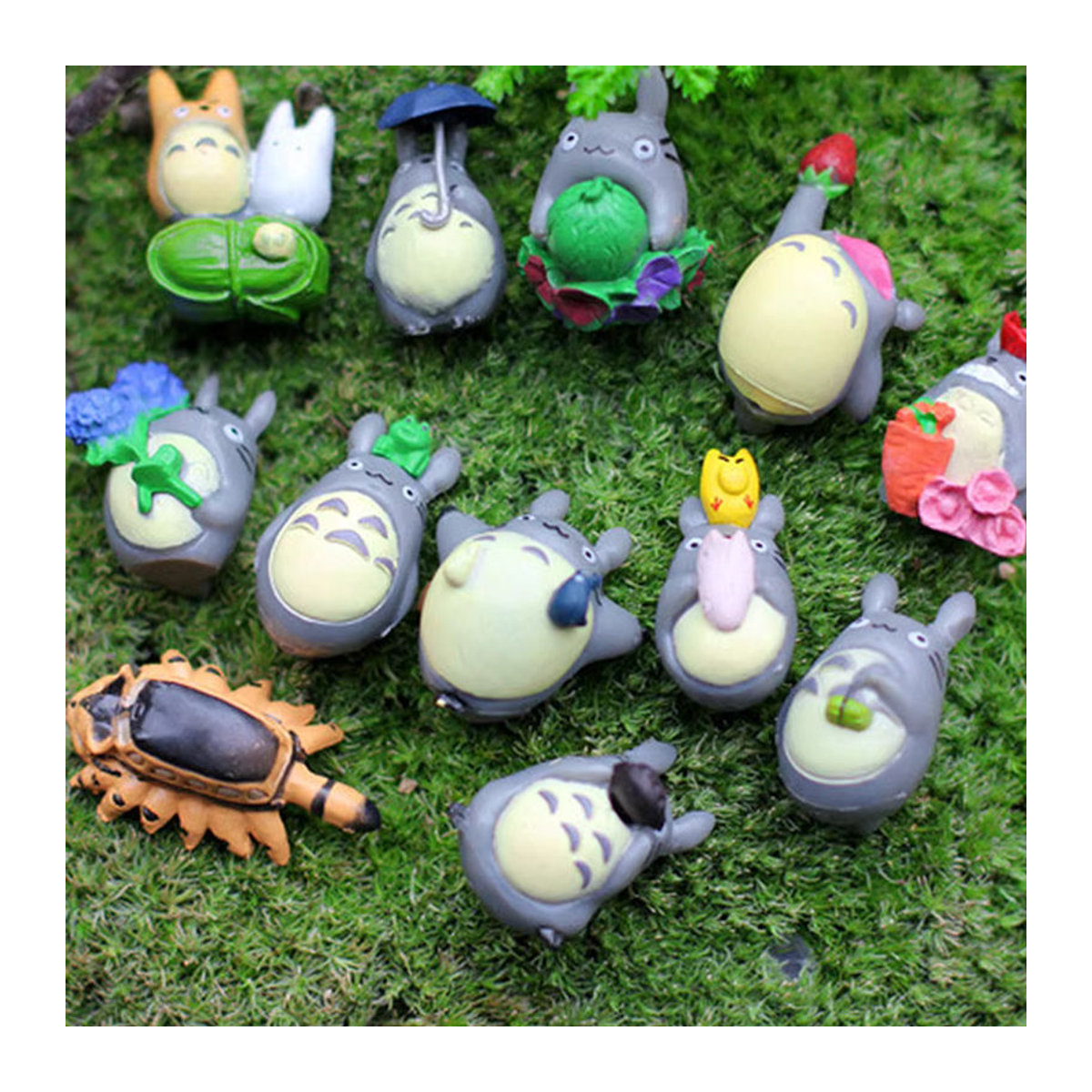 Totoro Anime Figur aus Kunststoff als bunte Mini Statue für Garten, Aquarium oder Zimmer Dekoration - Bild 3