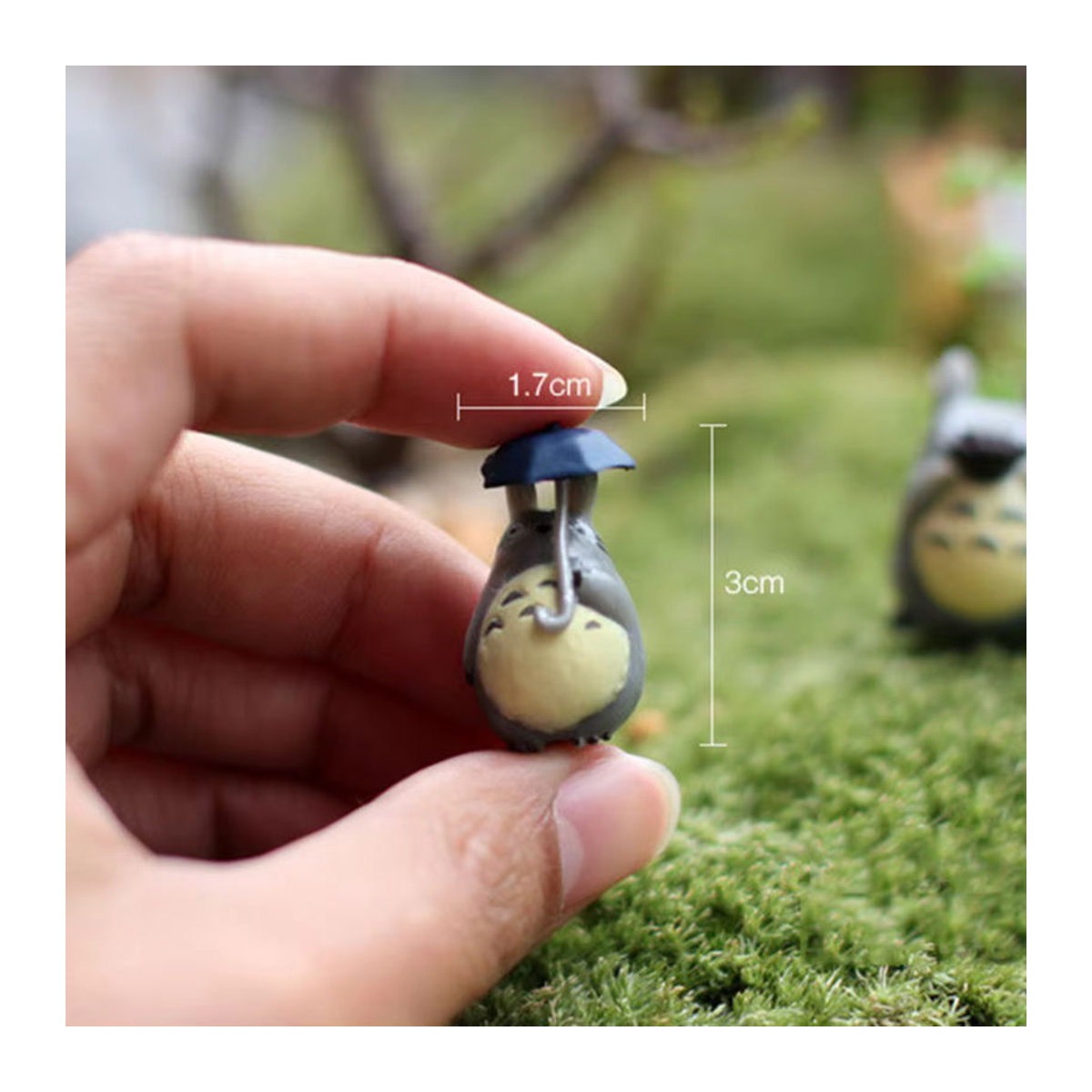 Totoro Anime Figur aus Kunststoff als bunte Mini Statue für Garten, Aquarium oder Zimmer Dekoration - Bild 5