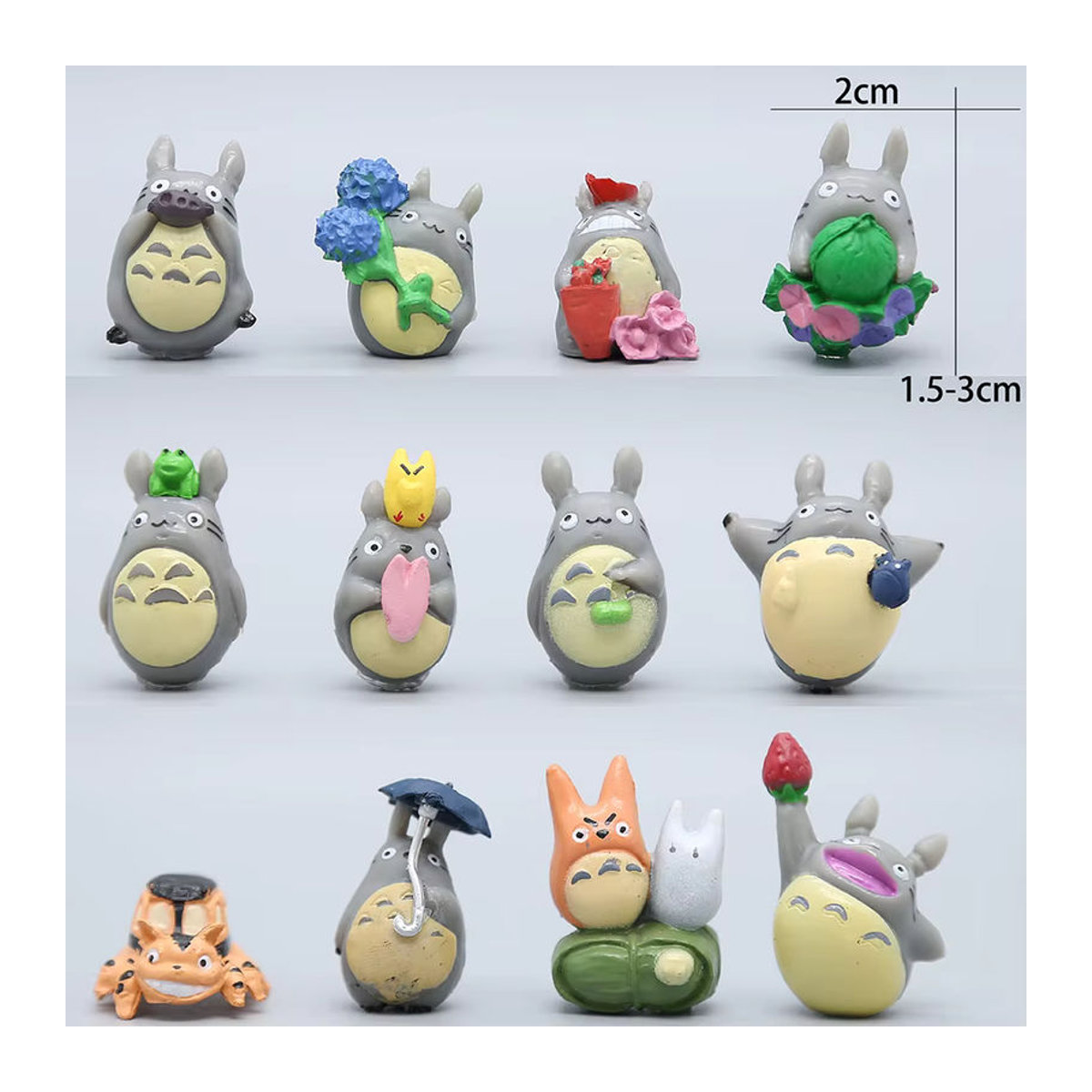 Totoro Anime Figur aus Kunststoff als bunte Mini Statue für Garten, Aquarium oder Zimmer Dekoration - Bild 6