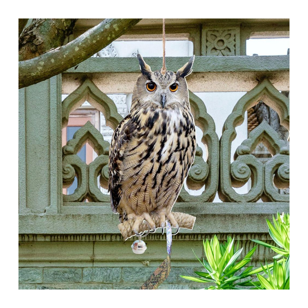 Touke Wasserdichtes Vogelschreckgerät mit Glocken zur Vogelabwehr als Gartendekoration - Bild 1