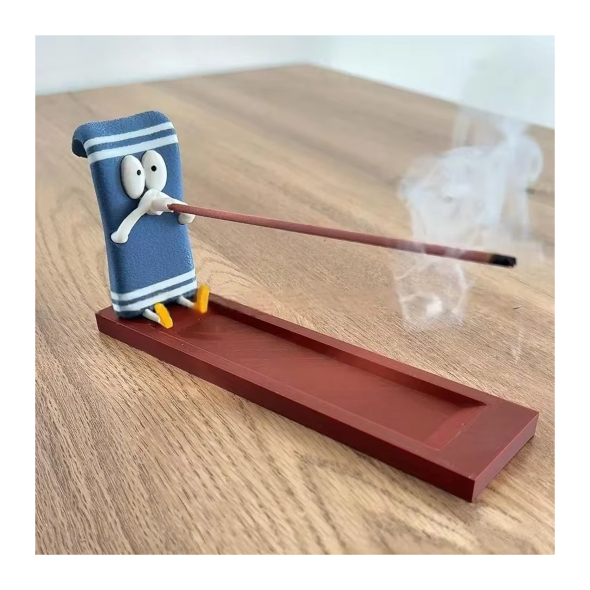 Towelie Räucherstäbchenhalter Home Line aus Kunststoff in Blau gestreift - Bild 1