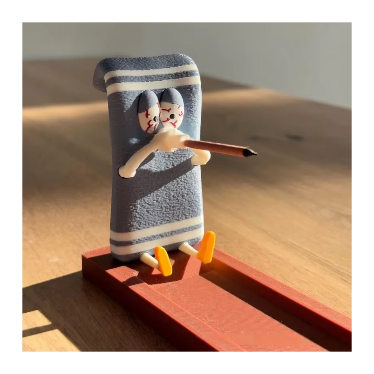Towelie Räucherstäbchenhalter Home Line aus Kunststoff in Blau gestreift - Bild 2