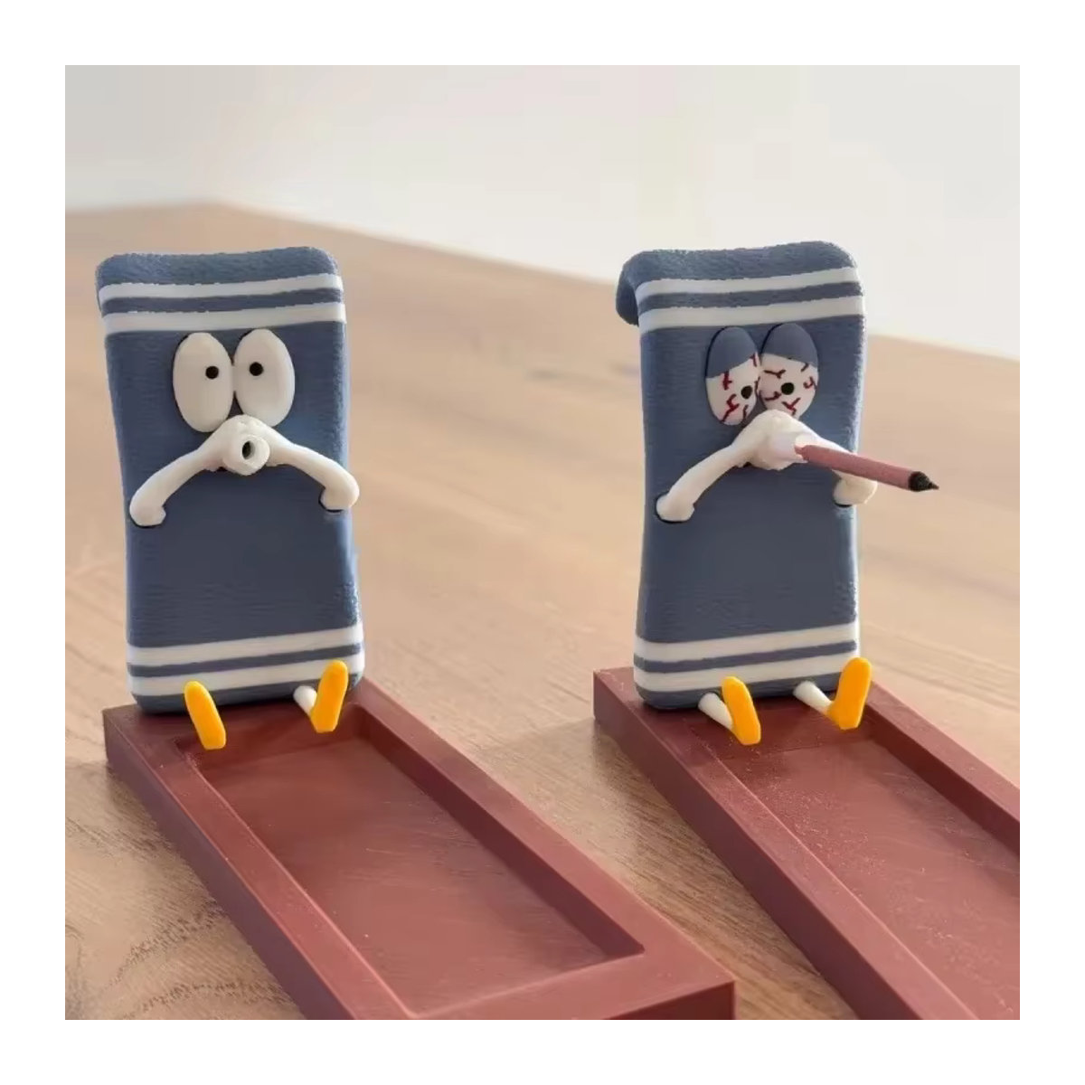 Towelie Servietsky Kreativer Handtuch-Räucherständer in Blau, modernes Räuchergefäß aus Kunstharz für Meditation und Aromatherapie - Bild 1