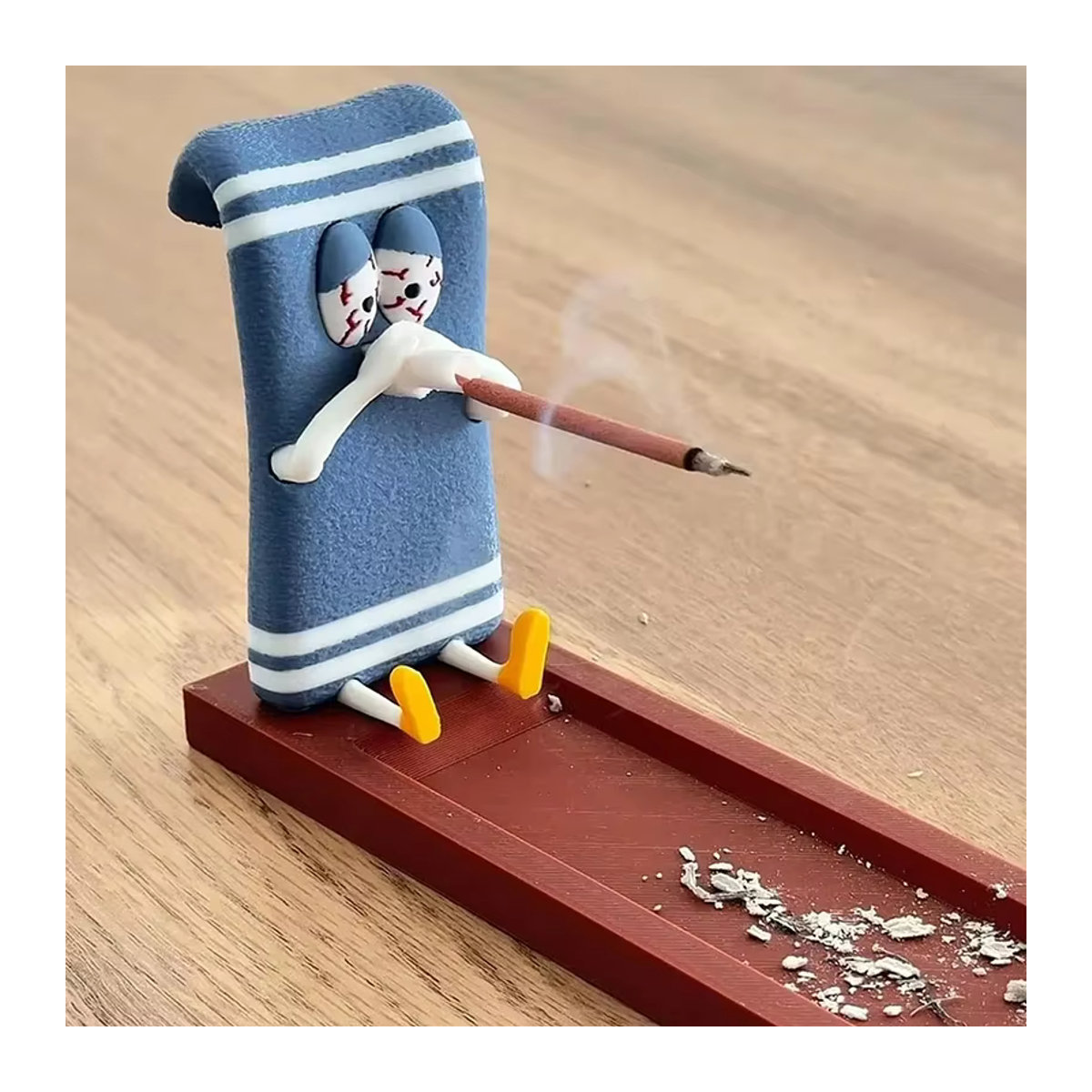 Towelie Servietsky Kreativer Handtuch-Räucherständer in Blau, modernes Räuchergefäß aus Kunstharz für Meditation und Aromatherapie - Bild 2