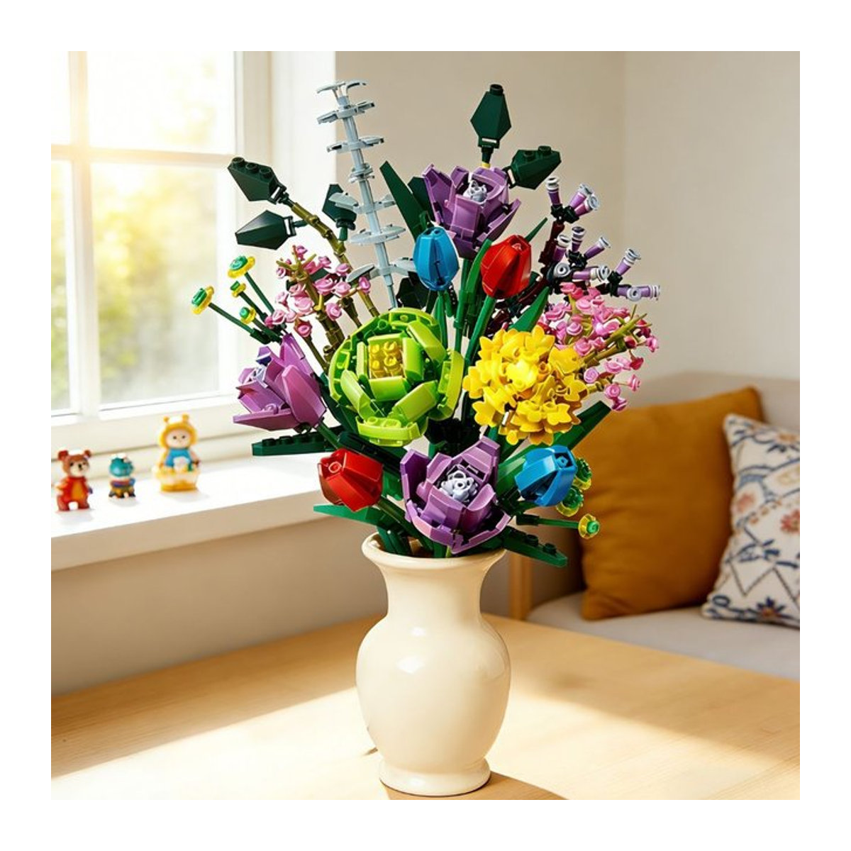 TOYLINX DIY-Baustein-Set Künstlicher Blumenstrauß, Mehrfarbig, 967 Teile - Bild 1