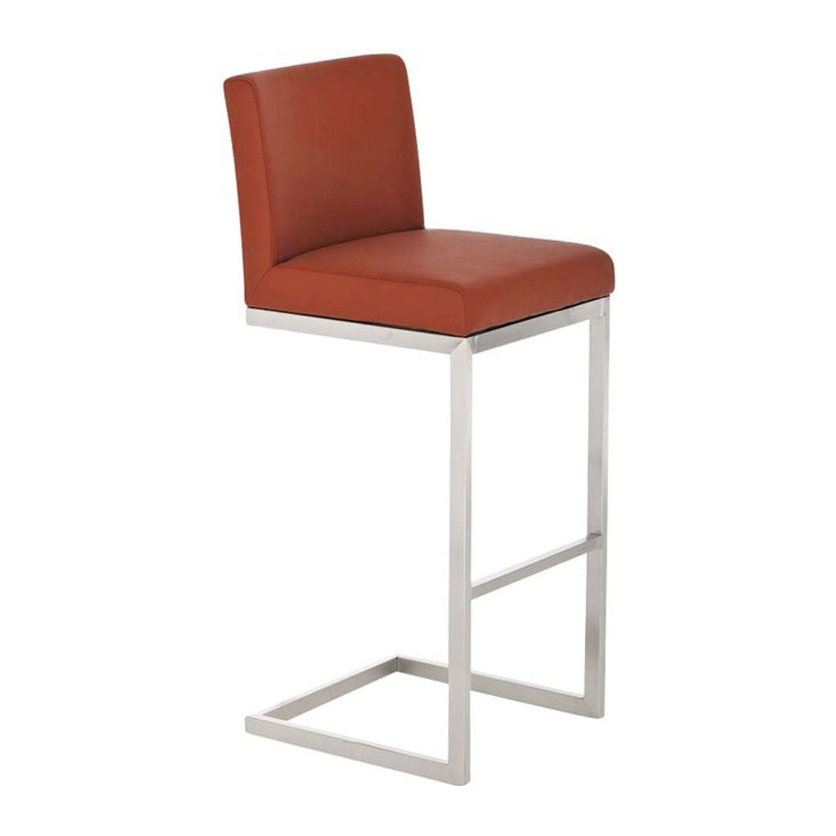 TPFLiving Barhocker Paragon aus Kunstleder in Braun mit Edelstahlgestell - Bild 1