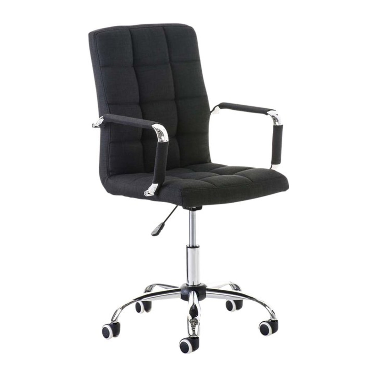 TPFLiving Bürostuhl Deal V2 Schreibtischstuhl aus Stoff in Schwarz mit Chrom-Elementen - Bild 1