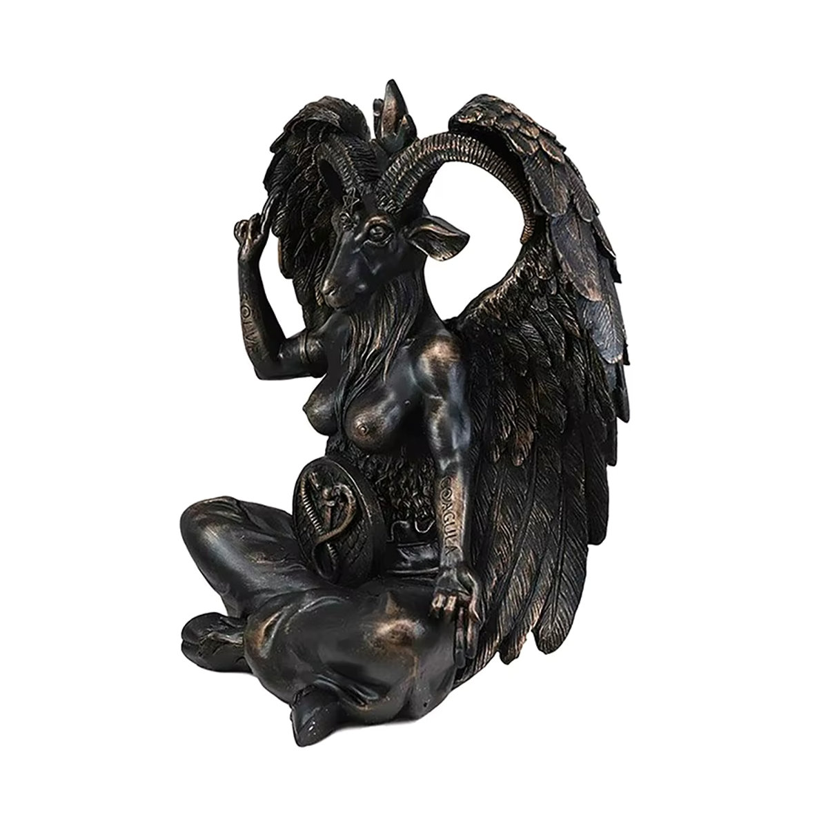 TPXCKz Baphomet Statue als hängende Wanddekoration und Türklopfer aus Kunstharz in Schwarz - Bild 3
