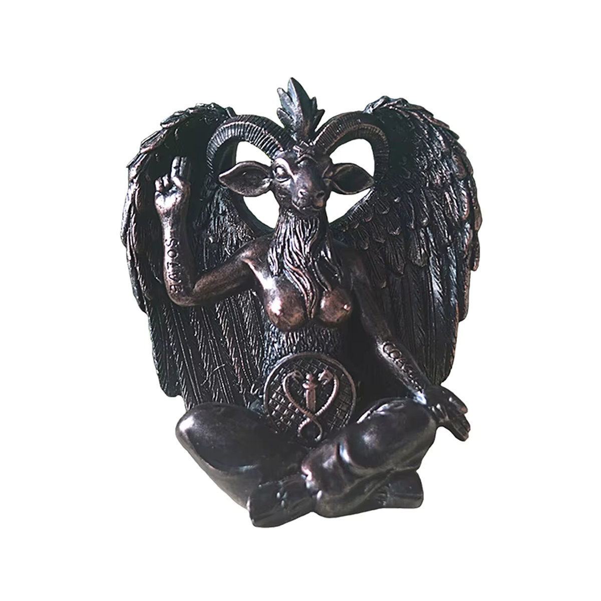 TPXCKz Baphomet Statue als hängende Wanddekoration und Türklopfer aus Kunstharz in Schwarz - Bild 4