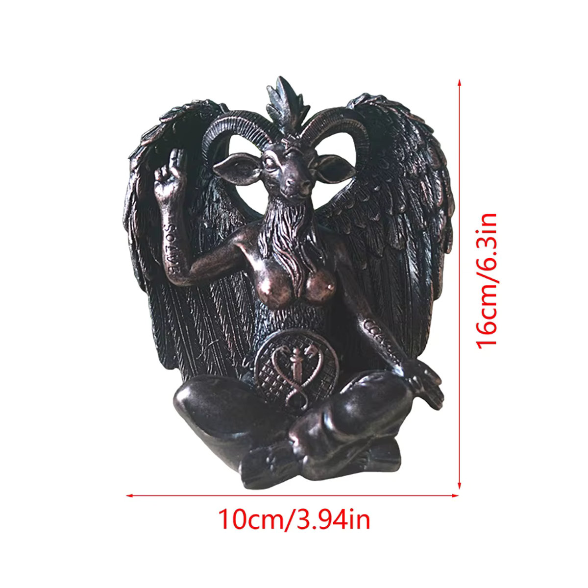 TPXCKz Baphomet Statue als hängende Wanddekoration und Türklopfer aus Kunstharz in Schwarz - Bild 6
