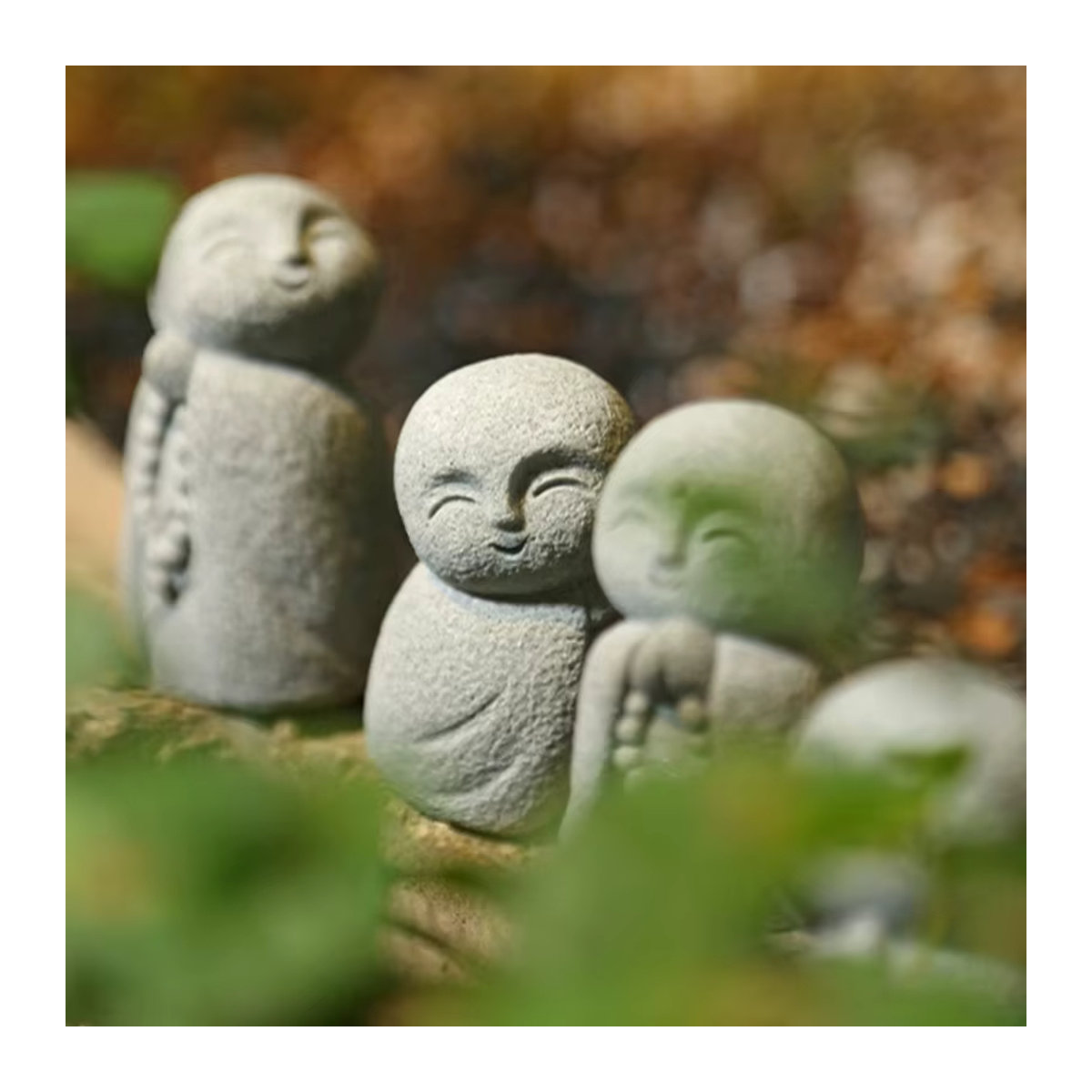 TPXCKz Jizo Buddha Skulptur als kleine Buddha Statue in Grau für Garten, Aquarium und Bonsai - Bild 4