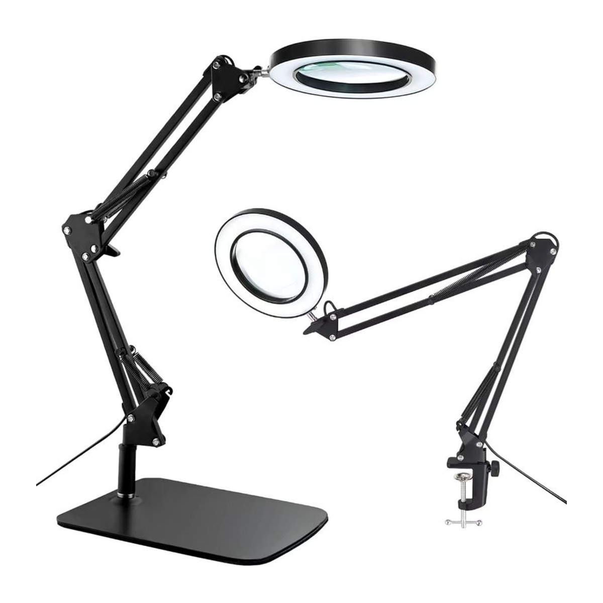 Tragbare Faltbare Lupe Lampe in Schwarz mit Glas für Make-up, Nail Art und Reparaturarbeiten - Bild 7