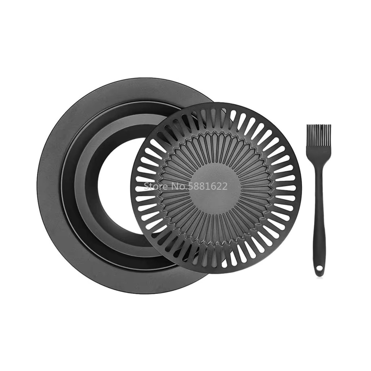 Tragbare Koreanische Gasgrill Pfanne aus Gusseisen in Schwarz für Outdoor und Haushalt - Bild 2