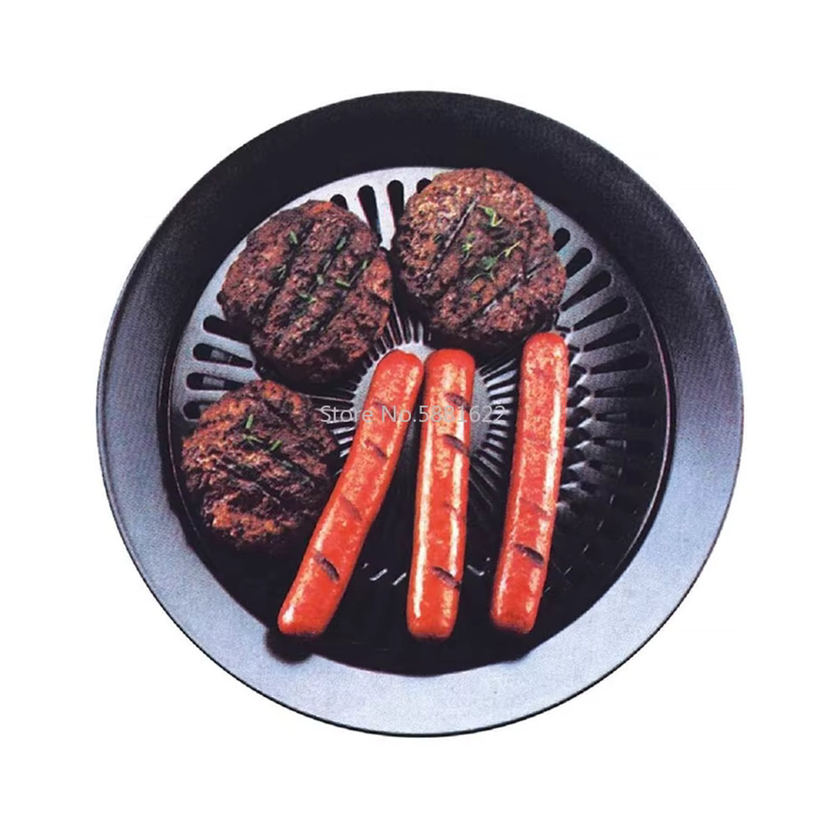Tragbare Koreanische Gasgrill Pfanne aus Gusseisen in Schwarz für Outdoor und Haushalt - Bild 4