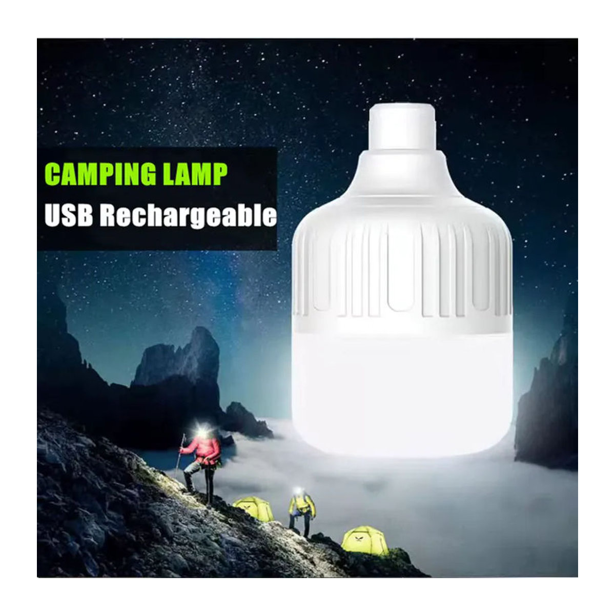 Tragbare LED-Campinglampe mit Haken: Wiederaufladbare Notfall-Glühbirne und Hochleistungs-Zeltlaterne für Outdoor, Wandern und Angeln - Bild 3