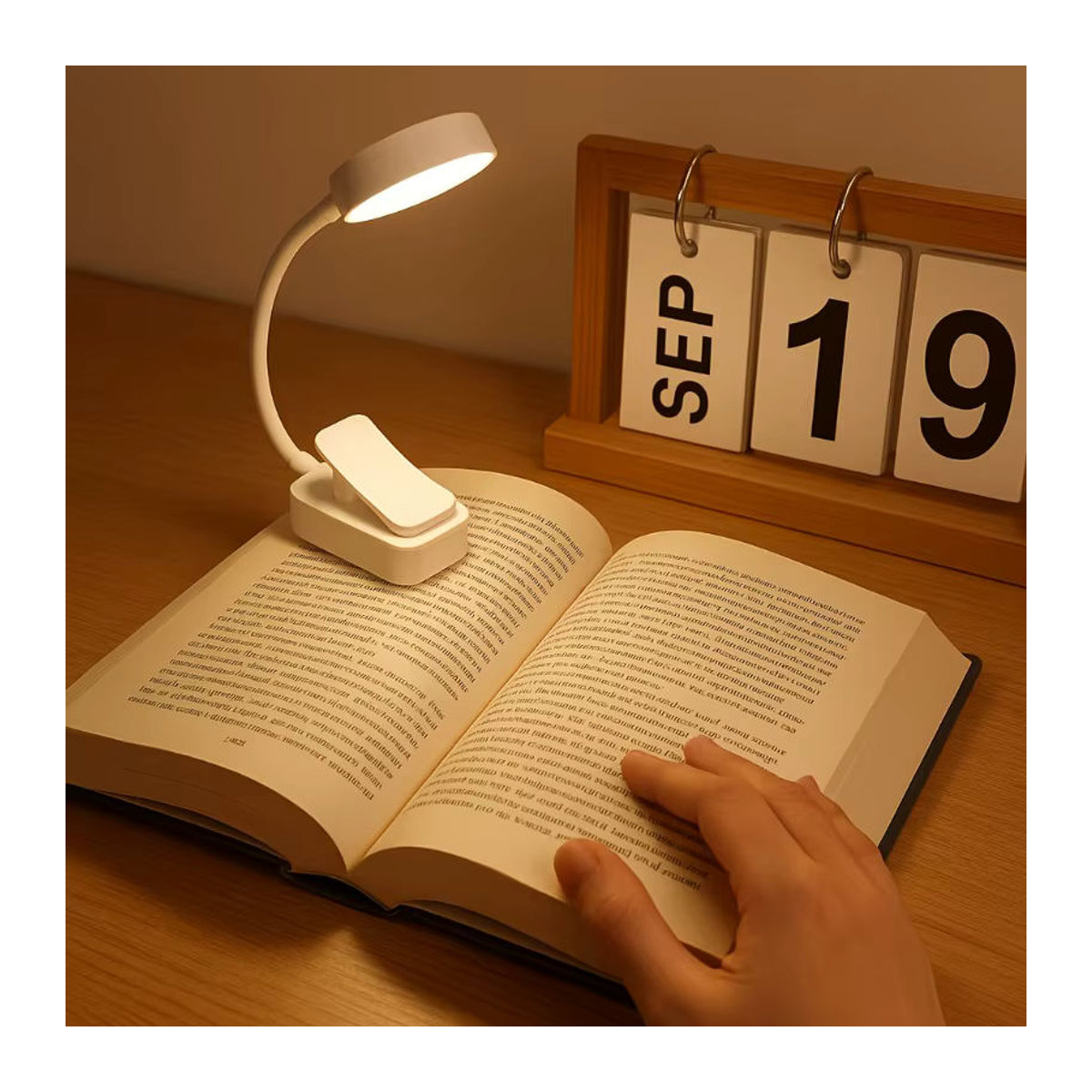 Tragbare LED Leseleuchte mit 3 Farbmodi und Augenschutz, USB-aufladbar, Rosa - Bild 3