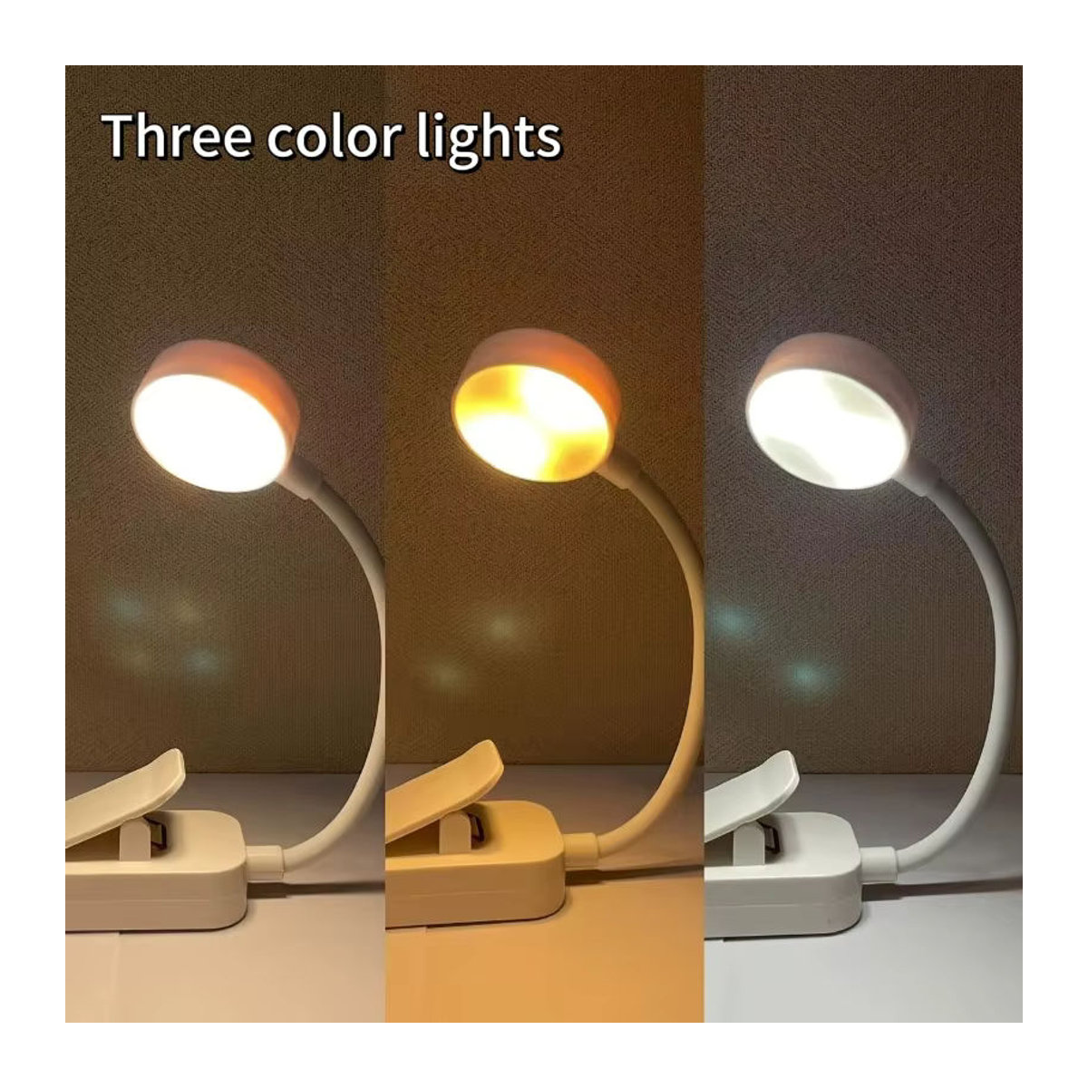 Tragbare LED Leseleuchte mit 3 Farbmodi und Augenschutz, USB-aufladbar, Rosa - Bild 4