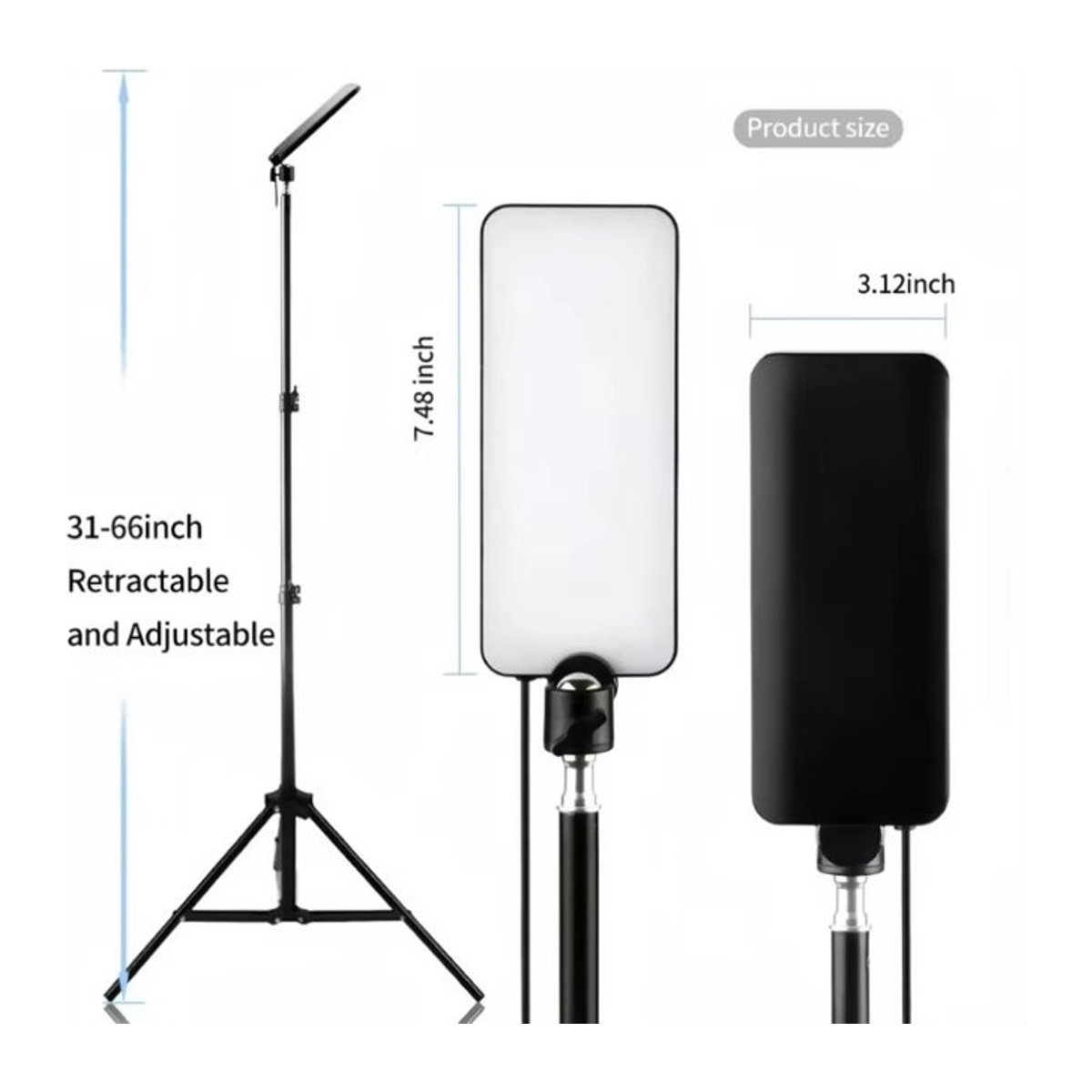 Tragbare LED Outdoor Camping Lampe mit USB-Anschluss und Teleskop-Stativ als faltbarer Scheinwerfer für Picknick und Freizeitanwendungen - Bild 1