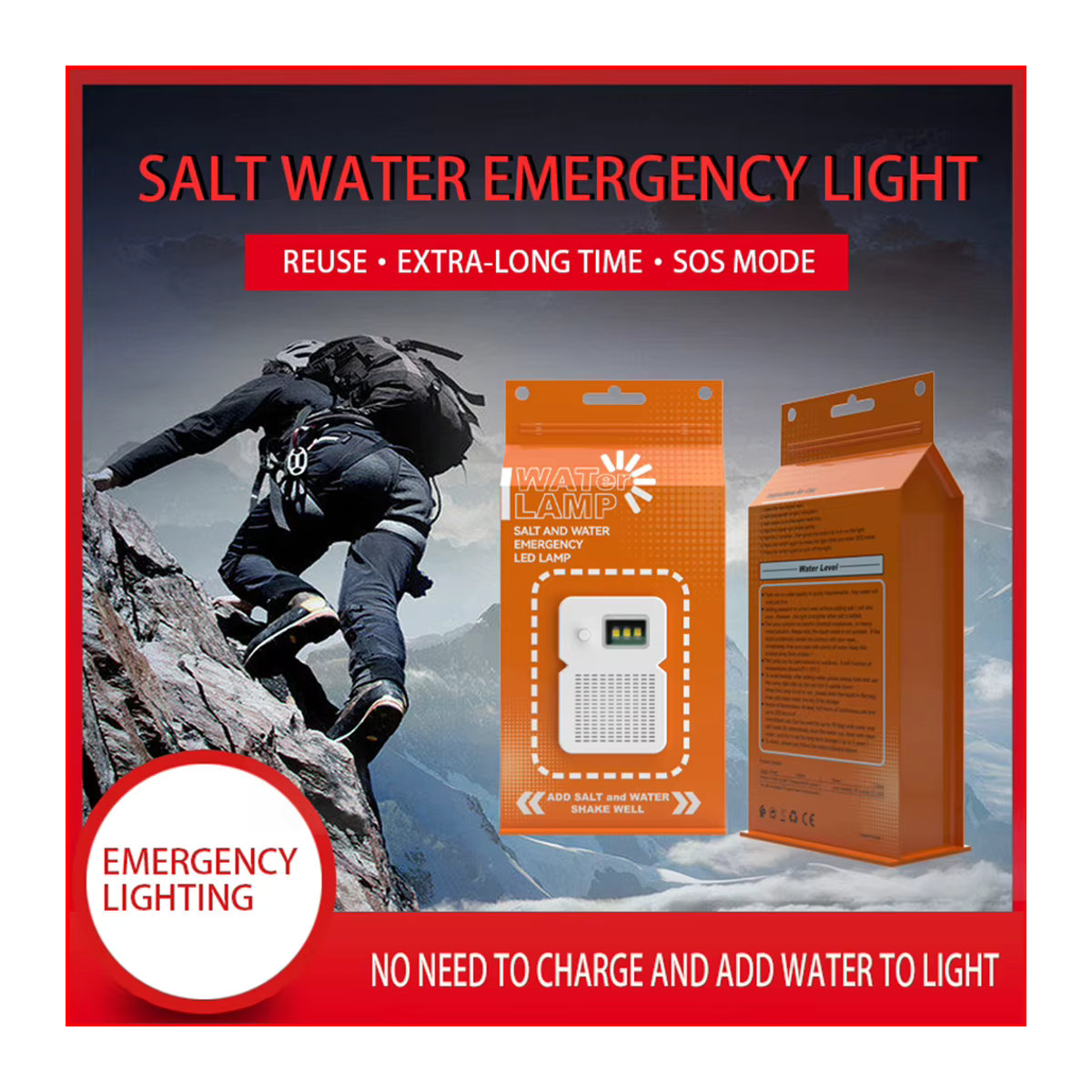 Tragbare LED Salzwasser-Notlampe wasserdicht und energiesparend für Camping, Angeln und Reisen - Bild 2
