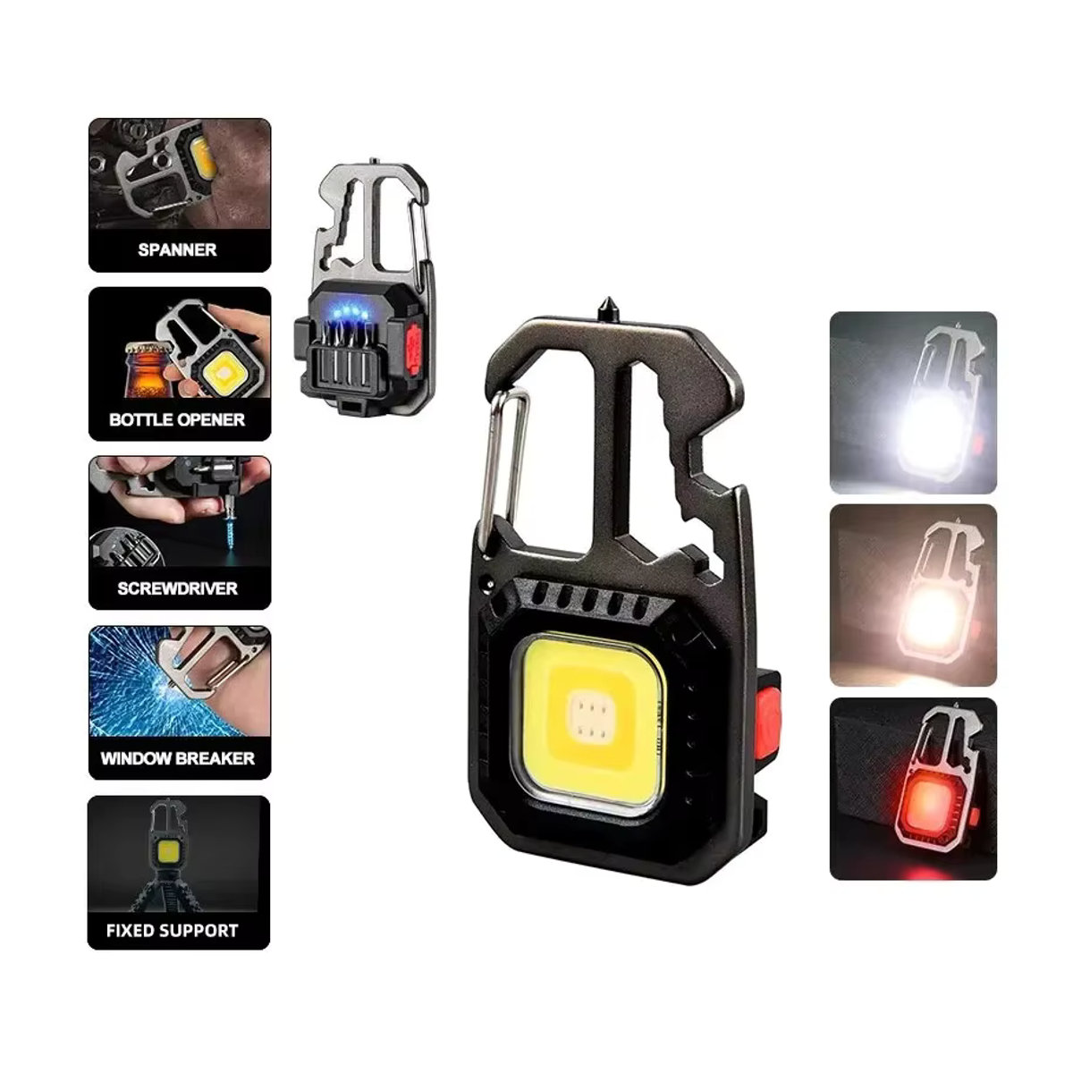 Tragbare Mini EDC Schlüsselanhänger Licht wiederaufladbare COB Arbeitslampe für Outdoor Camping und Notfall mit integriertem Schraubendreher - Bild 6
