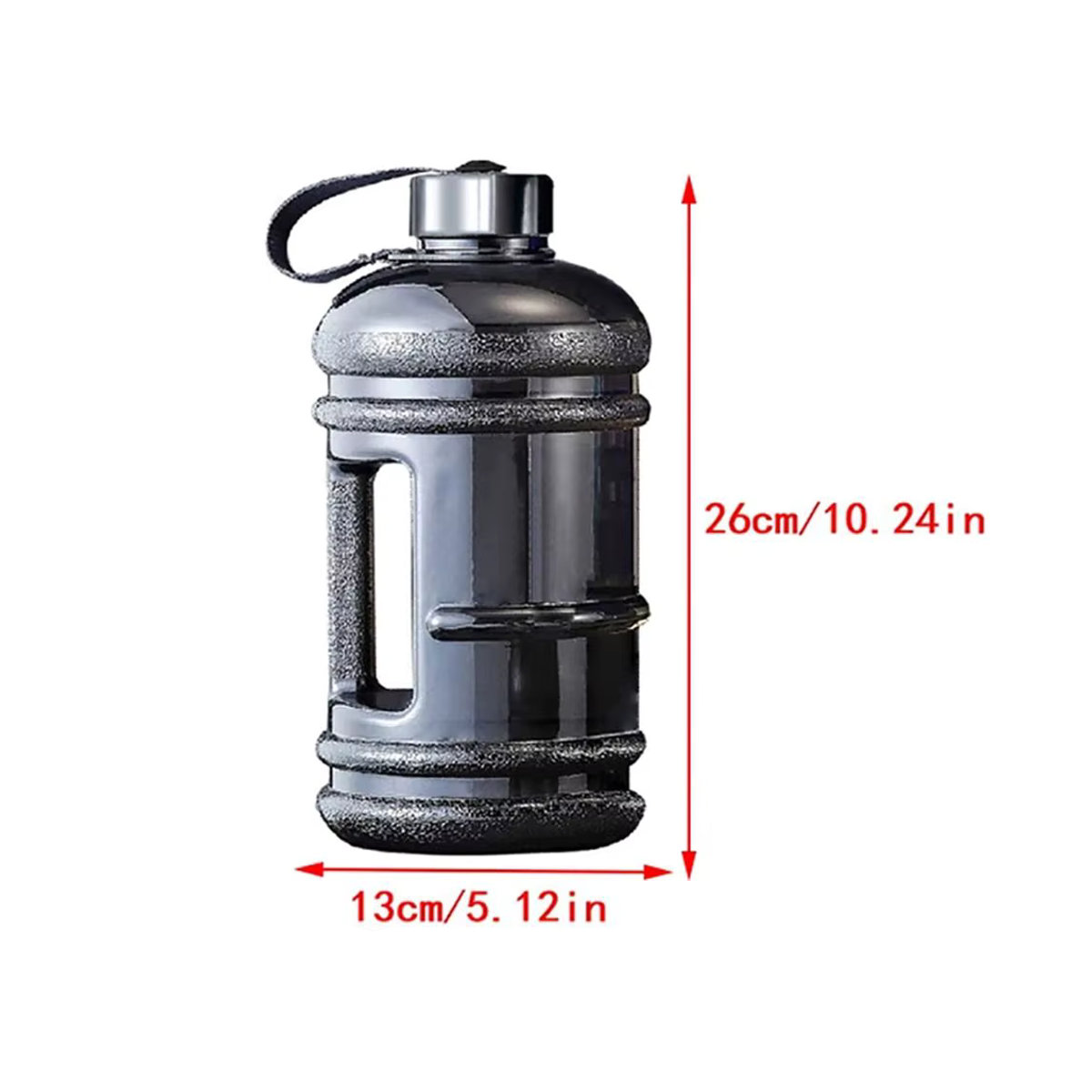 Tragbare PETG Sport Trinkflasche mit Griff und 2l Fassungsvermögen in Schwarz und Transparent - Bild 6
