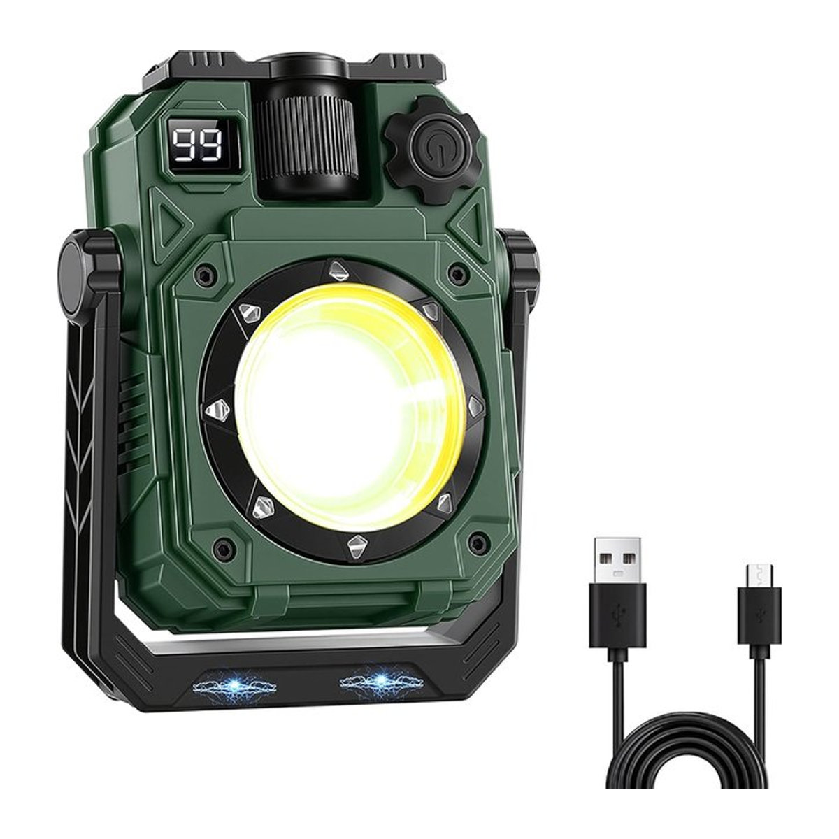 Tragbare Solar-Campinglampe mit Magnet und verstellbarem Halter, wiederaufladbare LED-Outdoor-Laterne für Zelt, Wandern und Notfälle - Bild 1