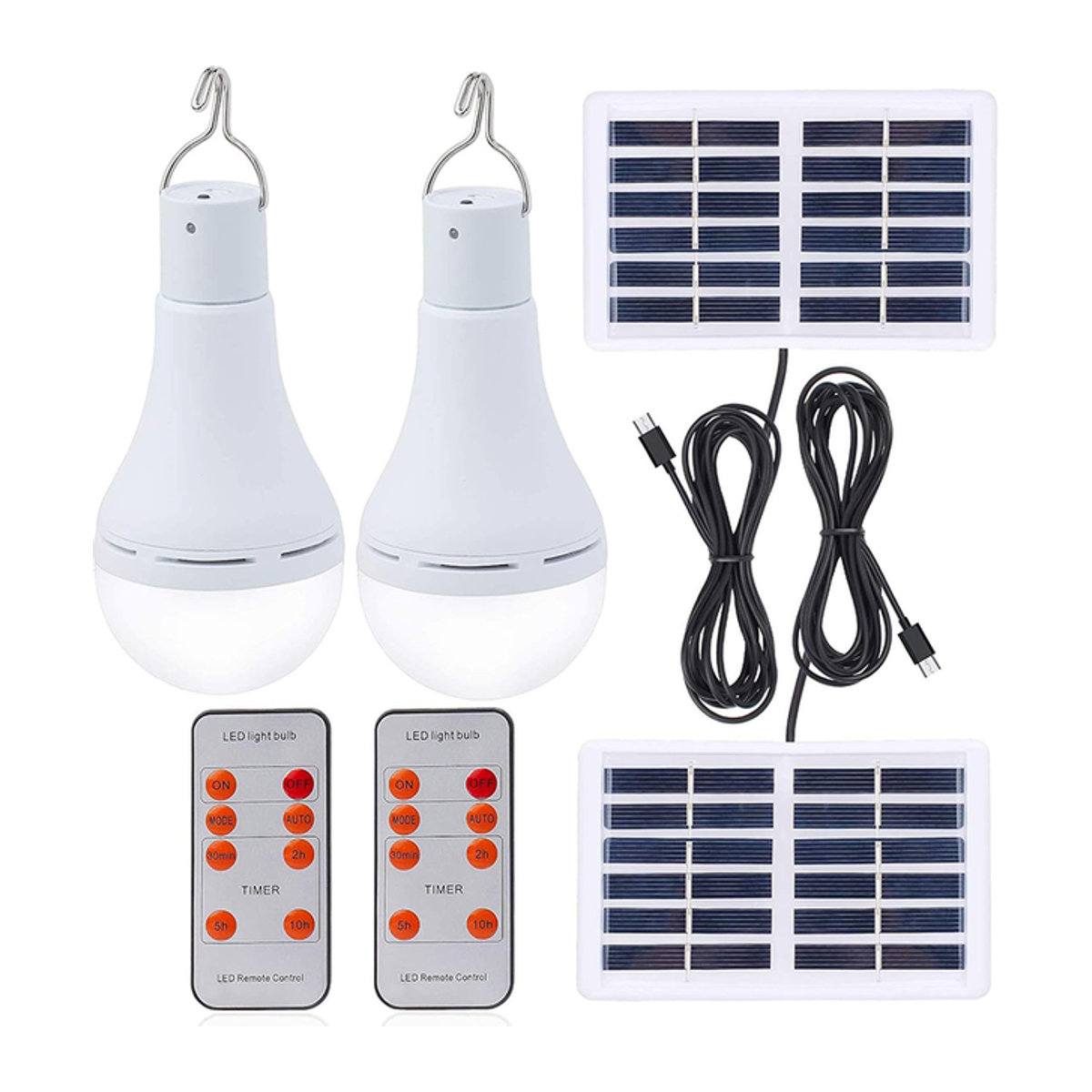 Tragbare Solar-LED-Lampe in Weiß mit USB-Aufladung und wasserdichtem Design für Garten, Terrasse und Outdoor-Aktivitäten - Bild 1
