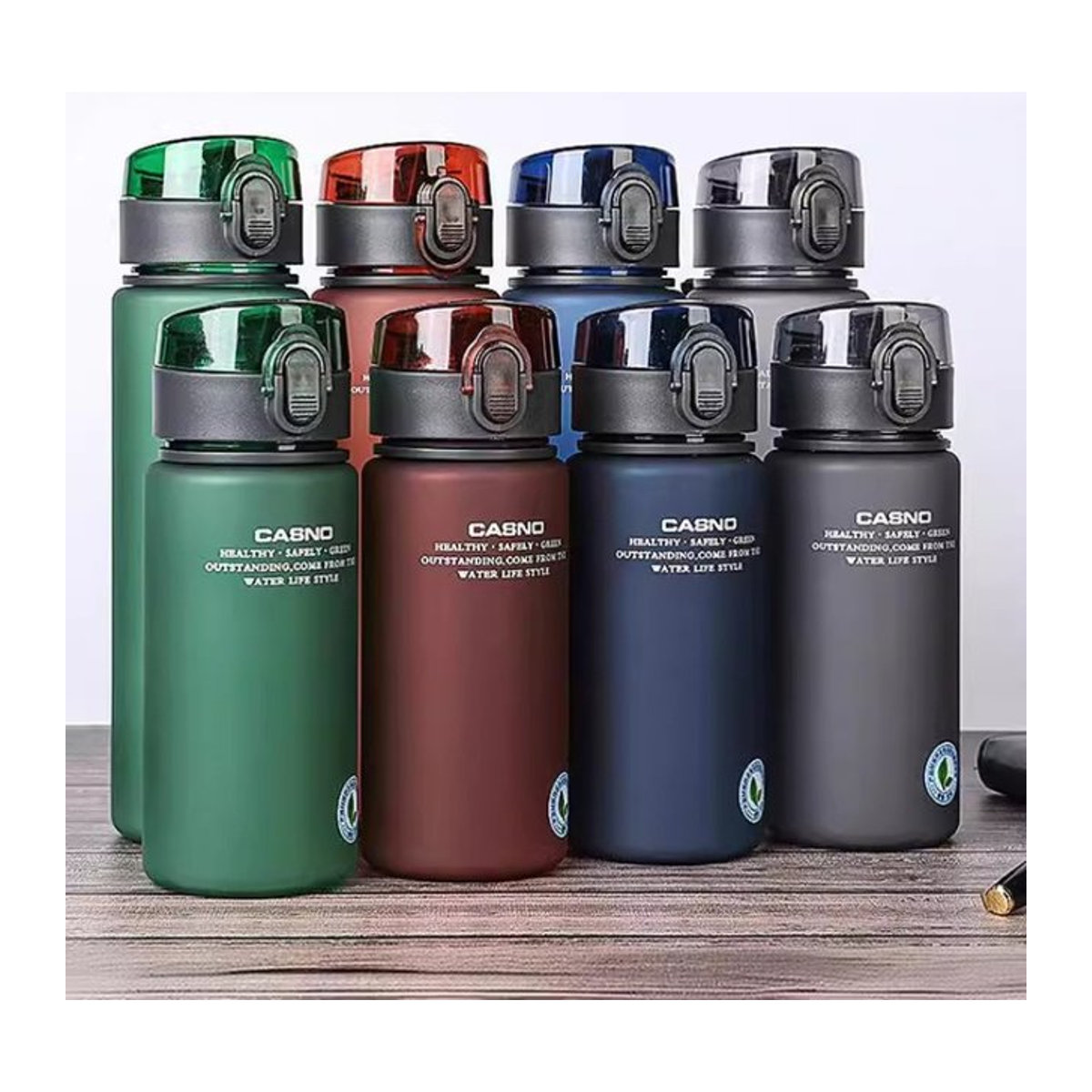 Tragbare Sport Wasserflasche in Grün mit mattem Design, BPA-frei, 400 ml oder 560 ml für Fitness, Wandern und Camping - Bild 1