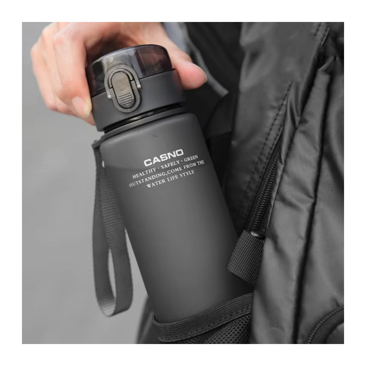 Tragbare Sport Wasserflasche in Grün mit mattem Design, BPA-frei, 400 ml oder 560 ml für Fitness, Wandern und Camping - Bild 3