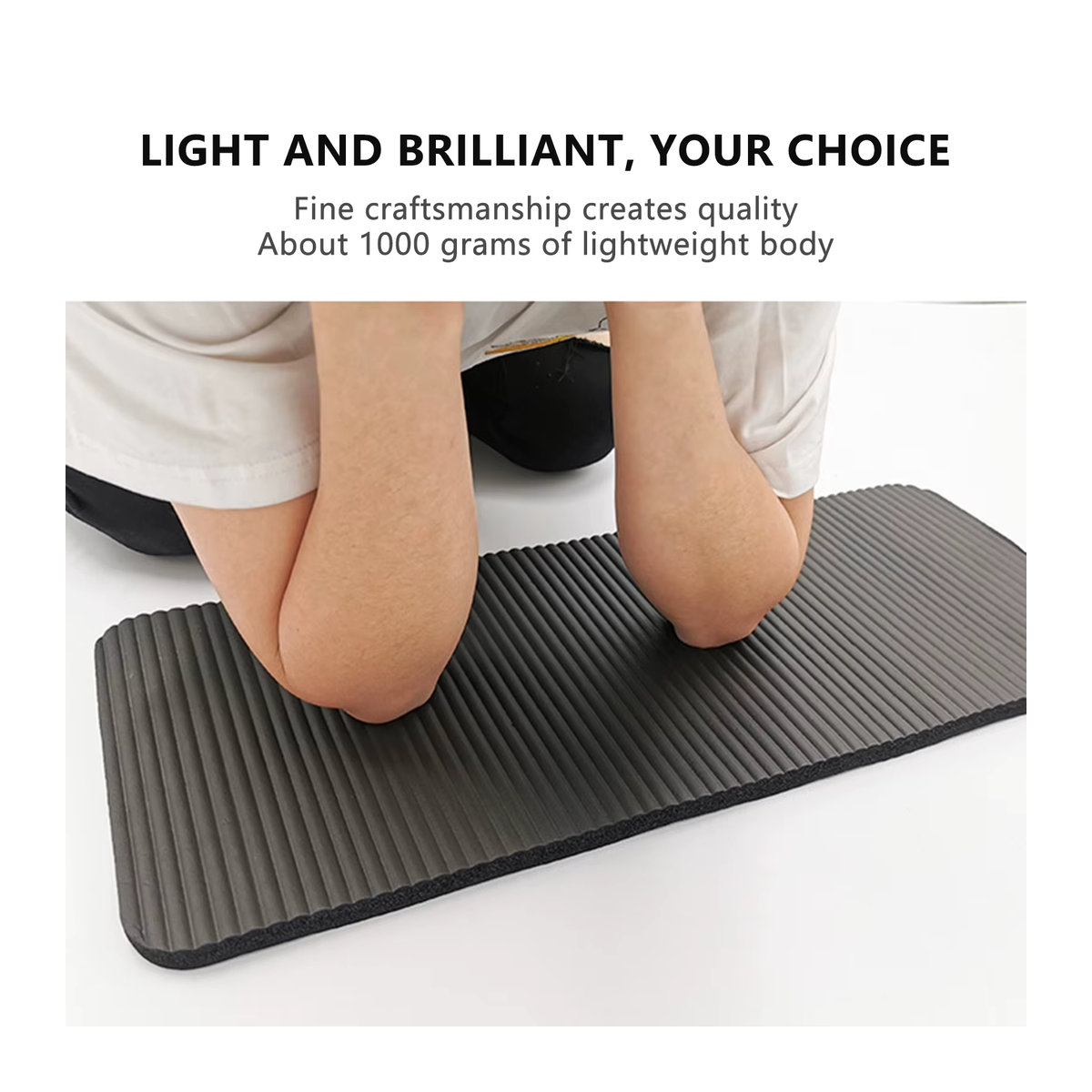 Tragbare Yoga Matte aus NBR für Fitness, Pilates und Rehabilitation, B/T/H: 60 x 25 x 1,5 cm, Farben: Rosa oder Schwarz - Bild 3
