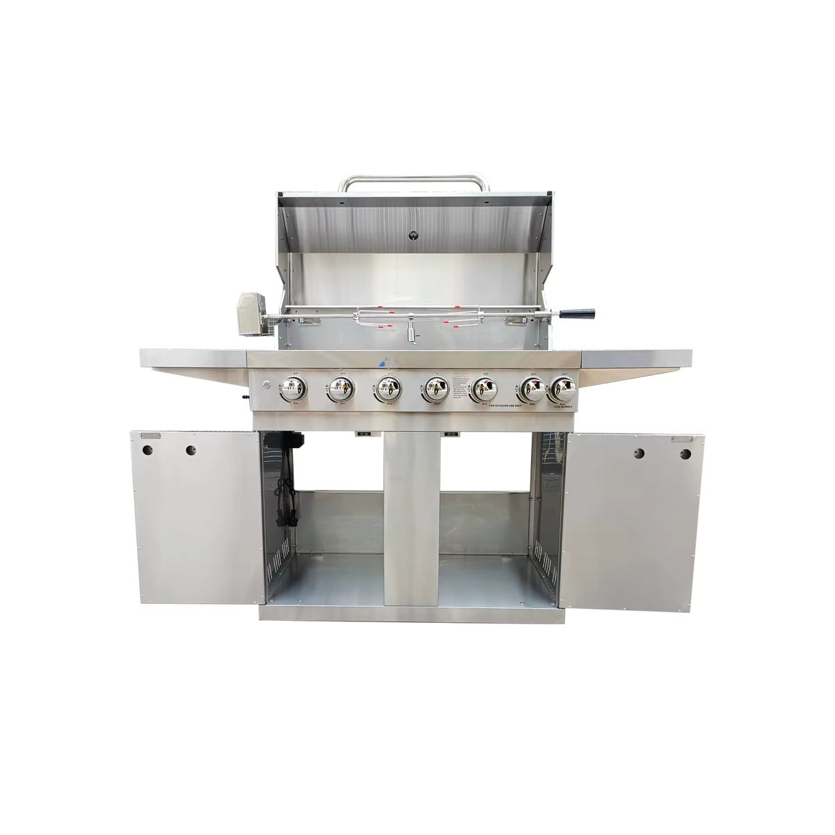 Tragbarer 6-Brenner-Gasgrill aus Edelstahl und Stahl-Emaille für Outdoor und Camping - Bild 5