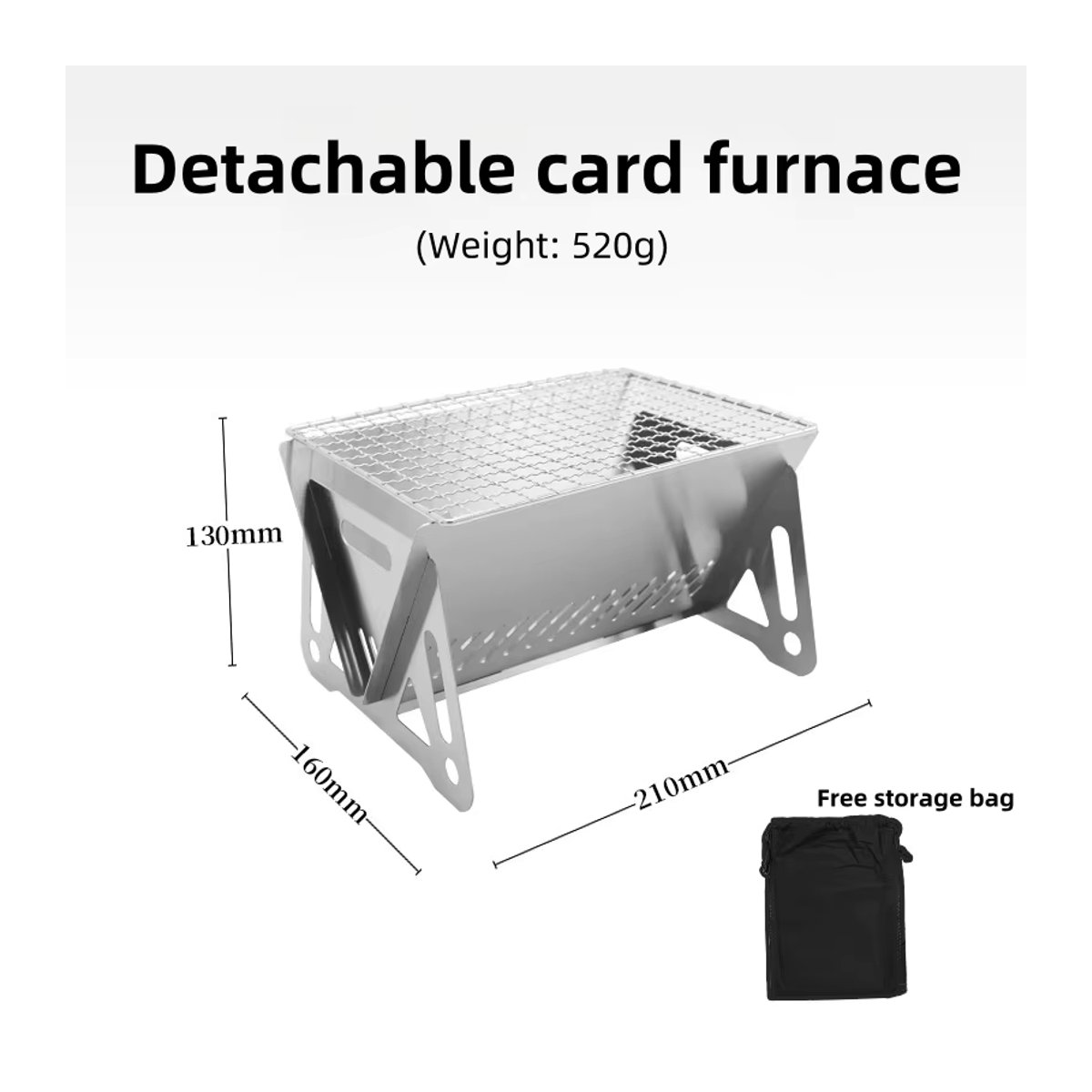 Tragbarer Camping-Holzherd aus Edelstahl für Outdoor und Grillen - Bild 3
