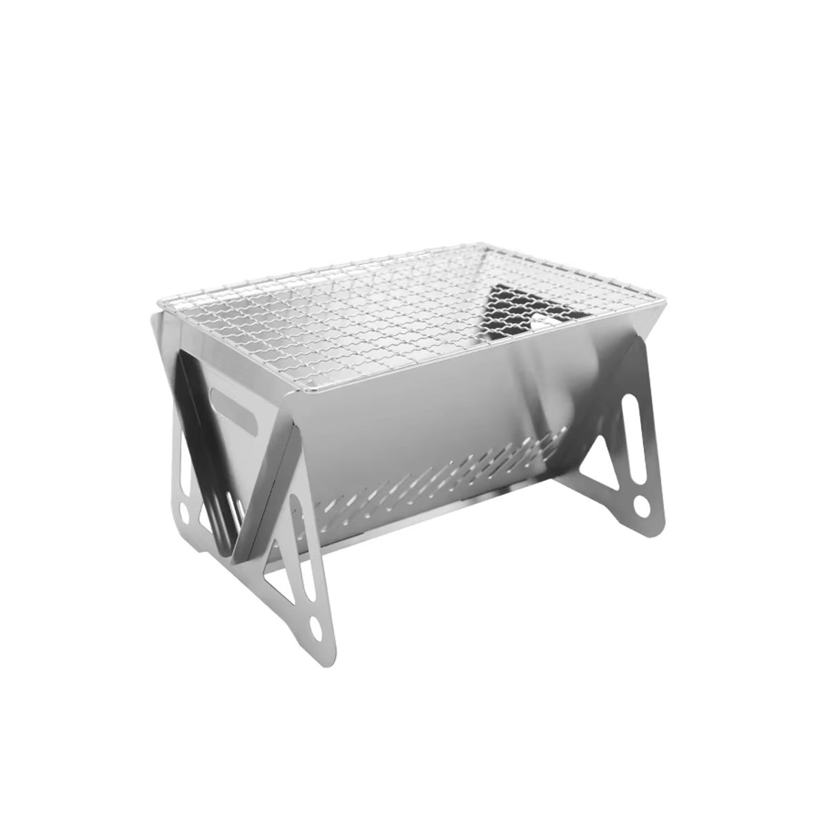 Tragbarer Camping-Holzherd aus Edelstahl für Outdoor und Grillen - Bild 4