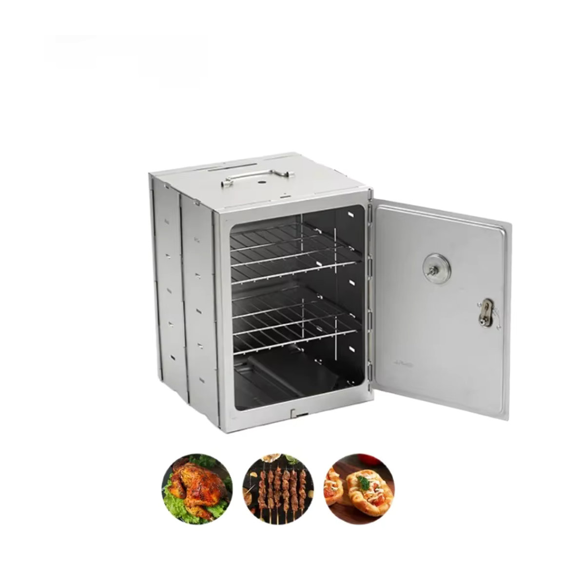 Tragbarer Edelstahl Campingofen zum Backen und Grillen für Outdoor, Picknick und BBQ - Bild 7