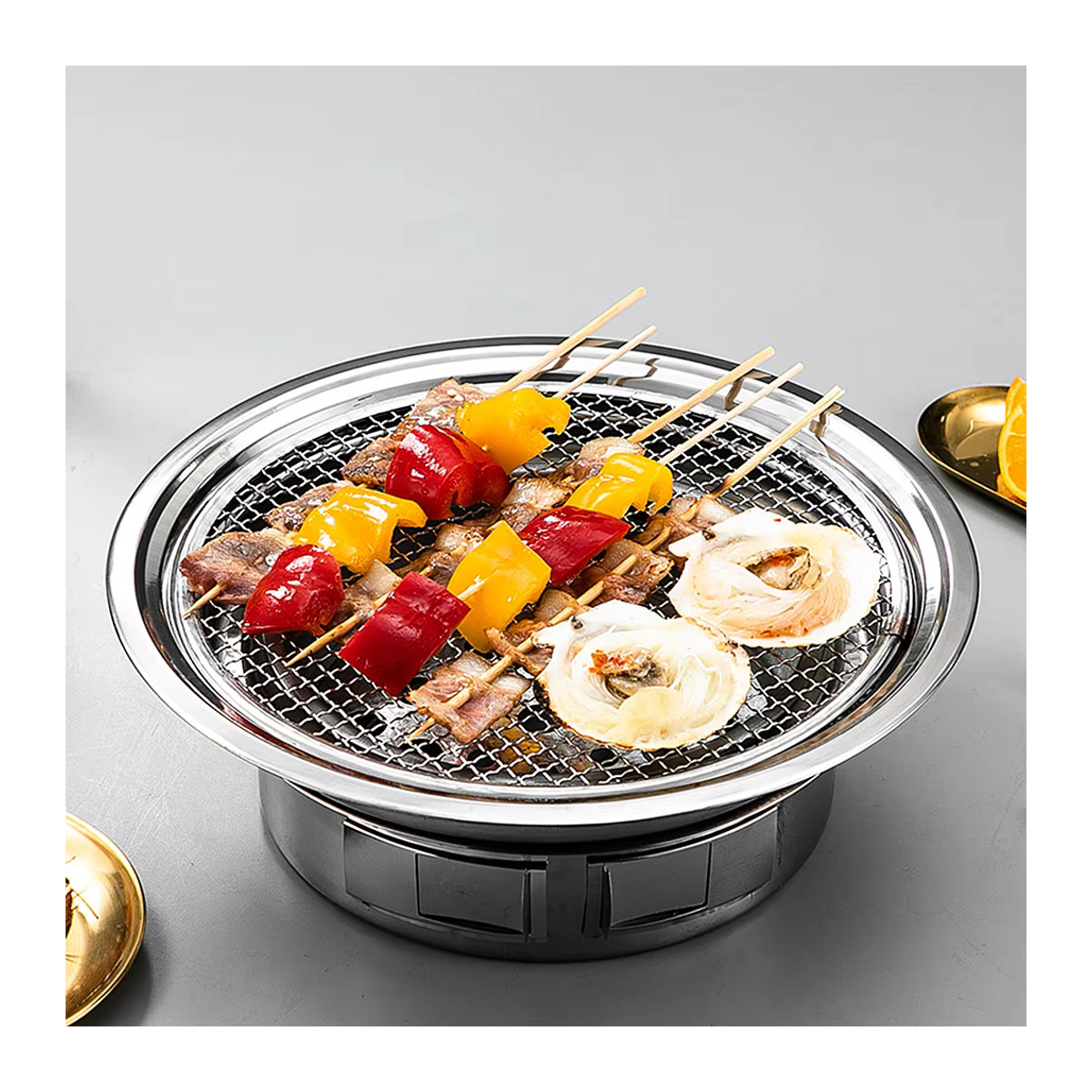 Tragbarer Holzkohlegrill aus Edelstahl im koreanischen Stil für Outdoor und Camping - Bild 3