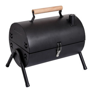 Tragbarer Holzkohlegrill aus Metall für Camping, Picknick und Garten in Schwarz oder Weiß