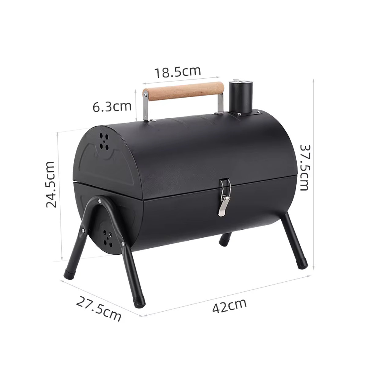 Tragbarer Holzkohlegrill aus Metall für Camping, Picknick und Garten in Schwarz oder Weiß - Bild 2